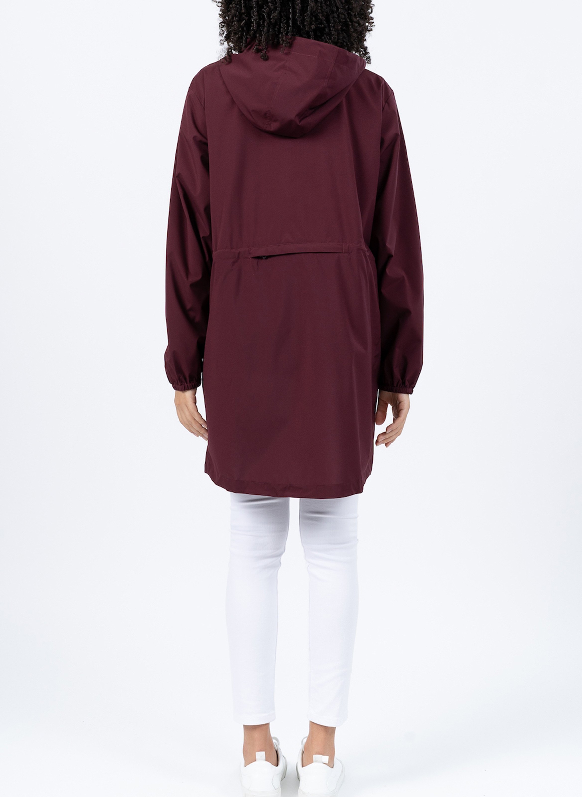 Imperméable long à capuche convertible  FLOTTE Rouge