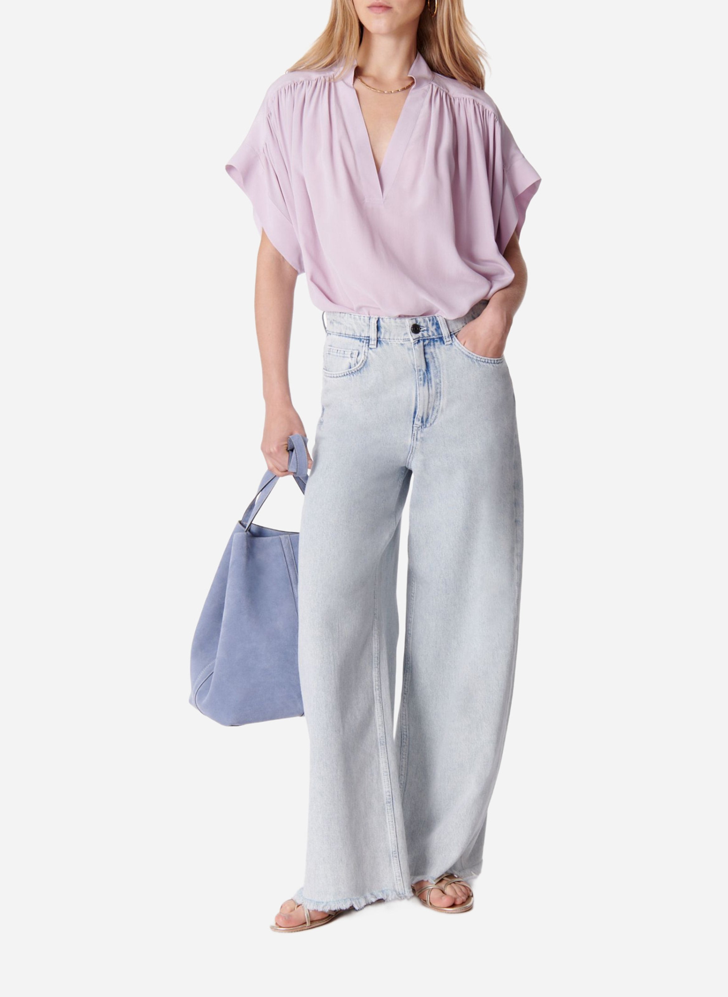 Weite Stone Washed Denim-Jeans VANESSA BRUNO Blau