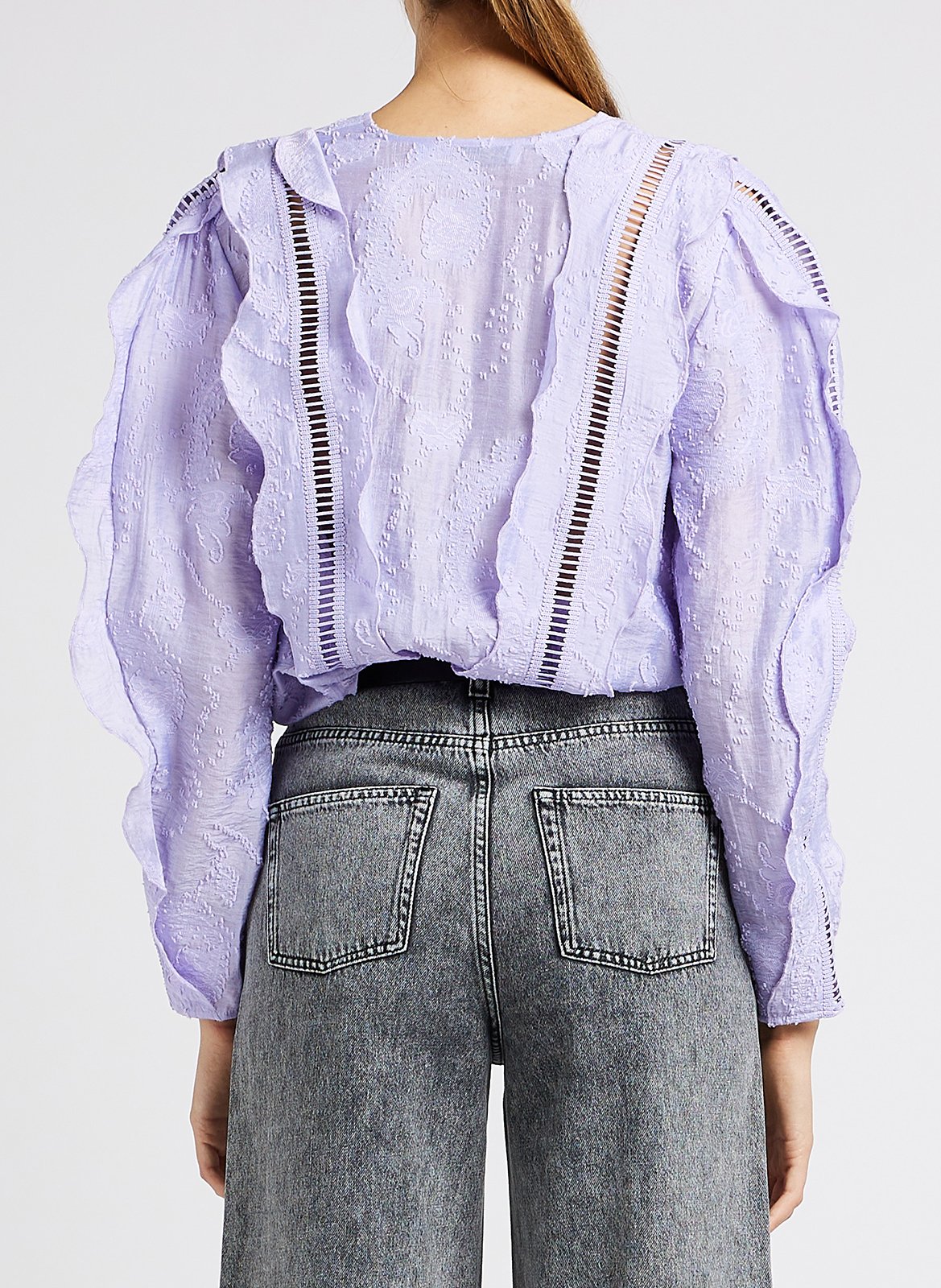 Embroidered round-neck blouse IRO Purple
