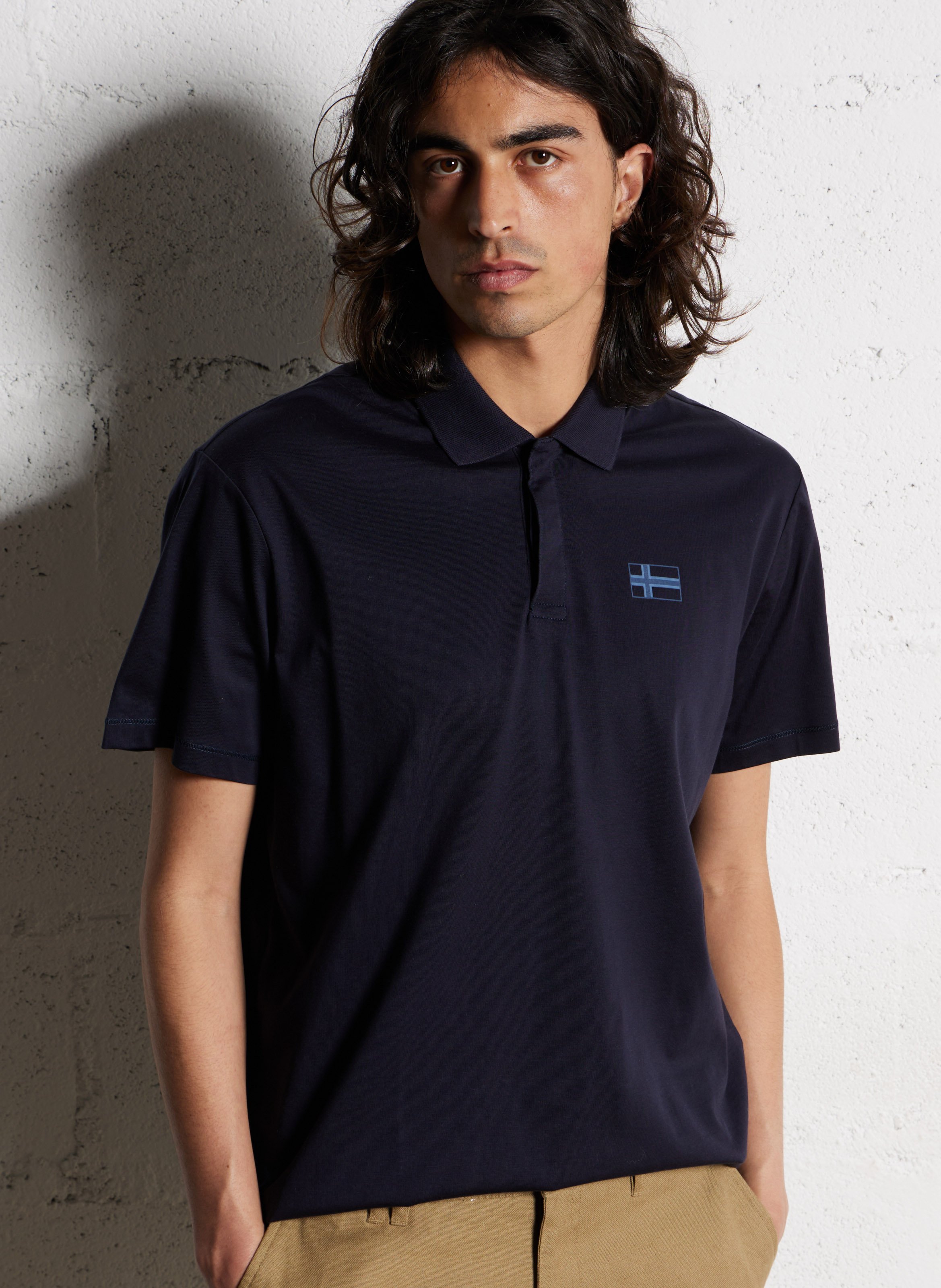 Straight cotton polo shirt NAPAPIJRI Blue
