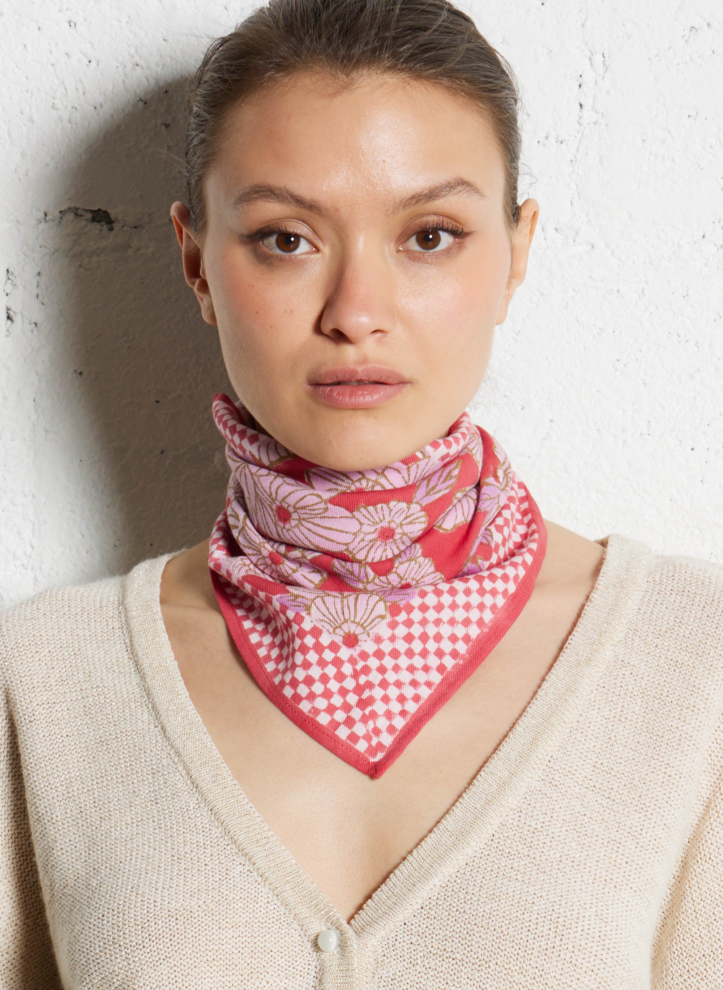 Foulard en coton APACHES COLLECTIONS Violet