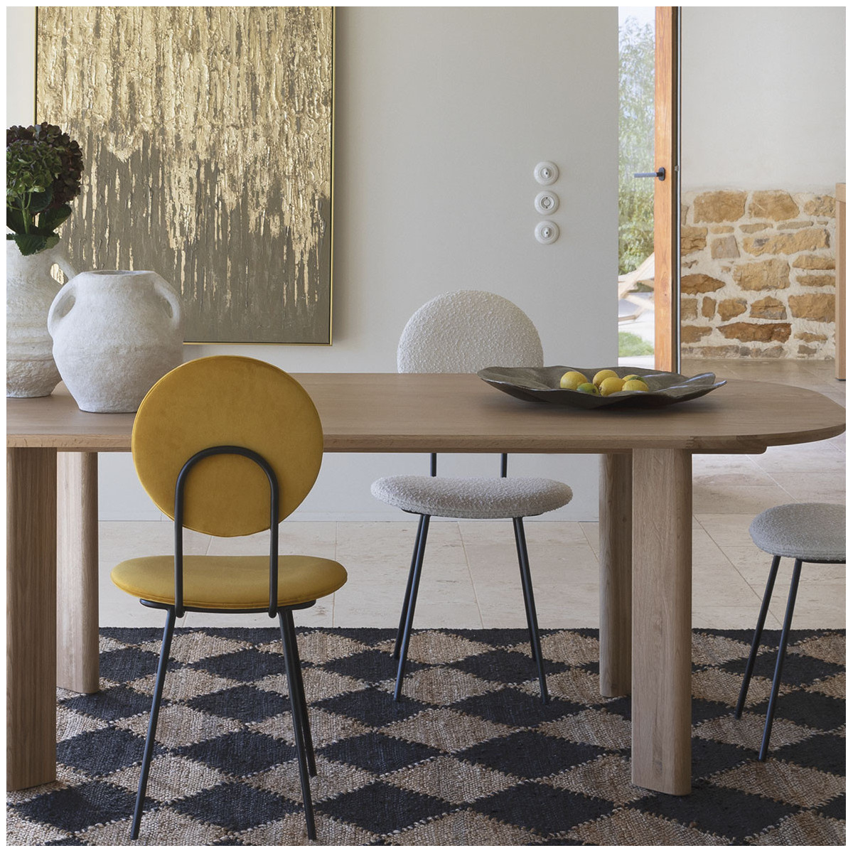 Set de 2 plateaux métal BLANC D'IVOIRE Gris