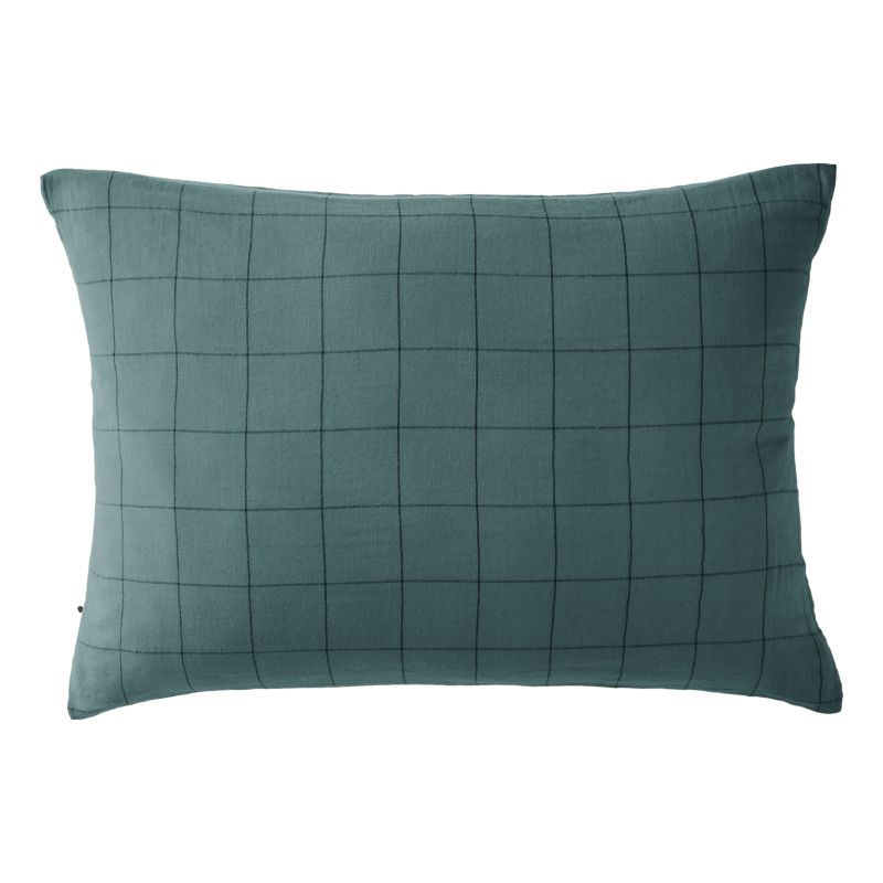 Cotton percale pillow case L'EFFET PAPILLON