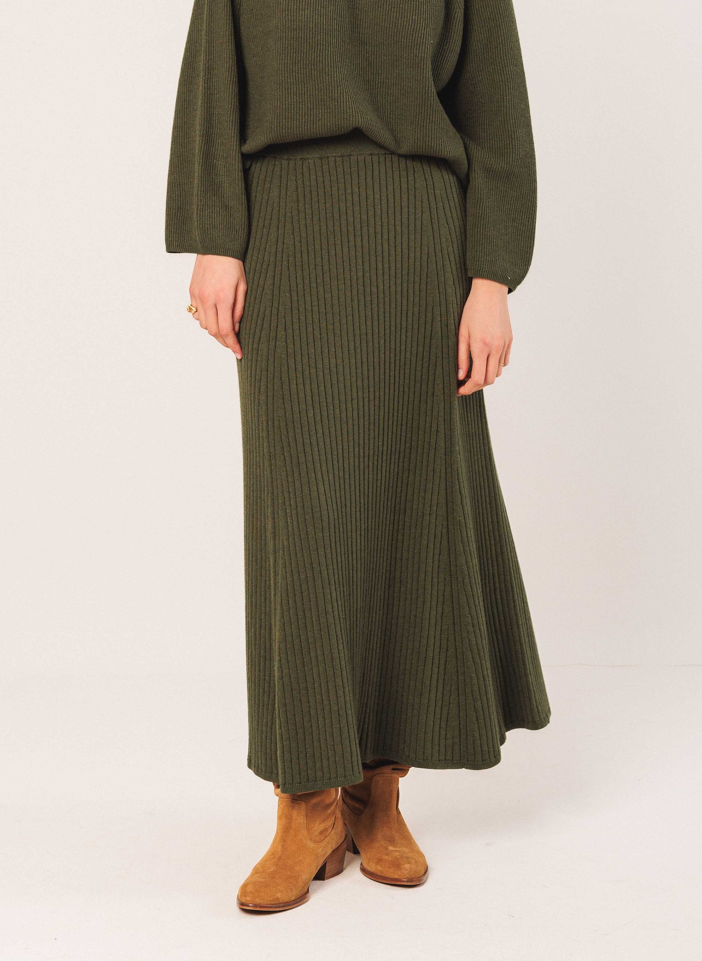 Long wool-blend skirt INDI & COLD
