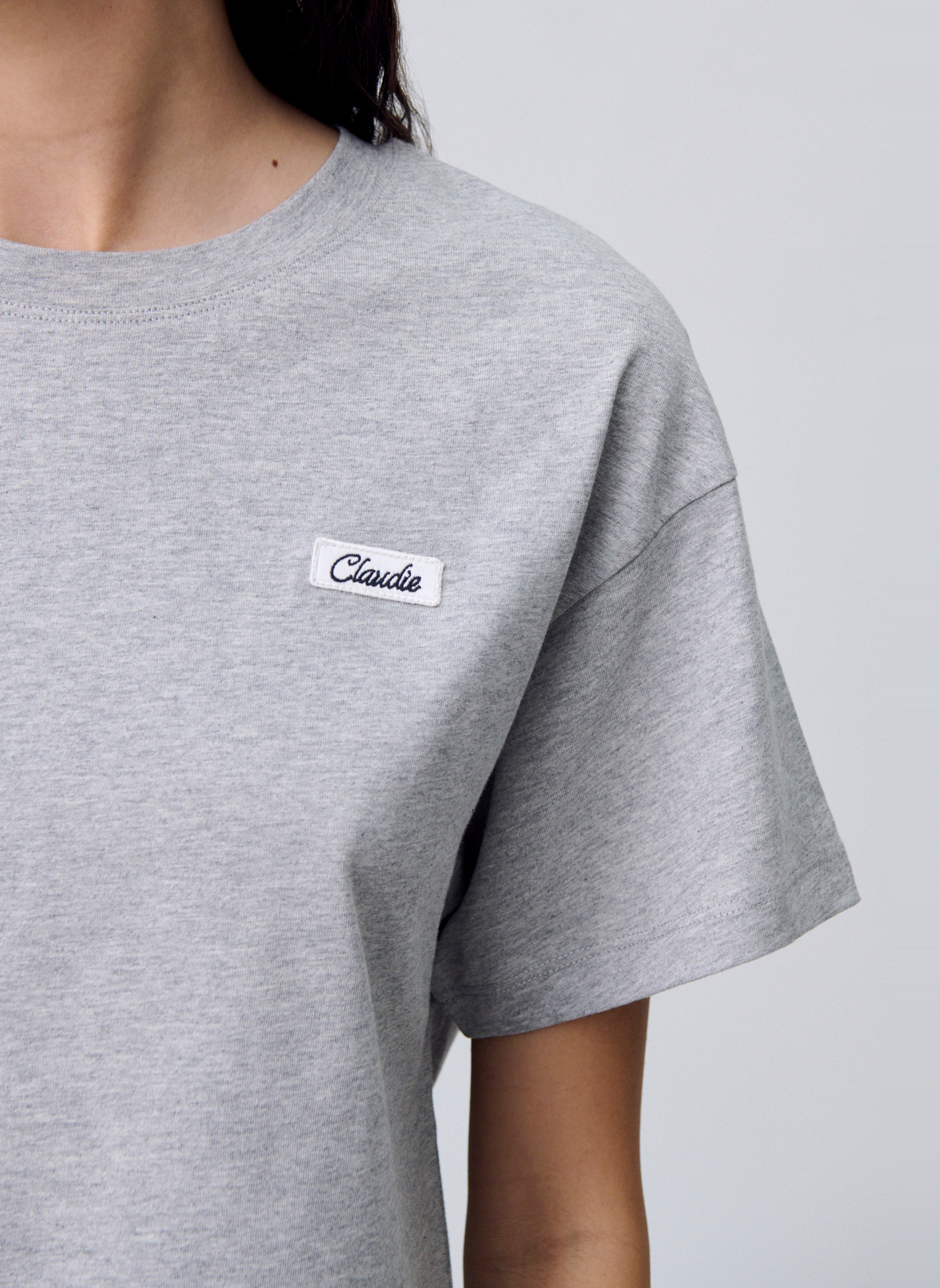 Recht, katoenen T-shirt CLAUDIE PIERLOT Grijs