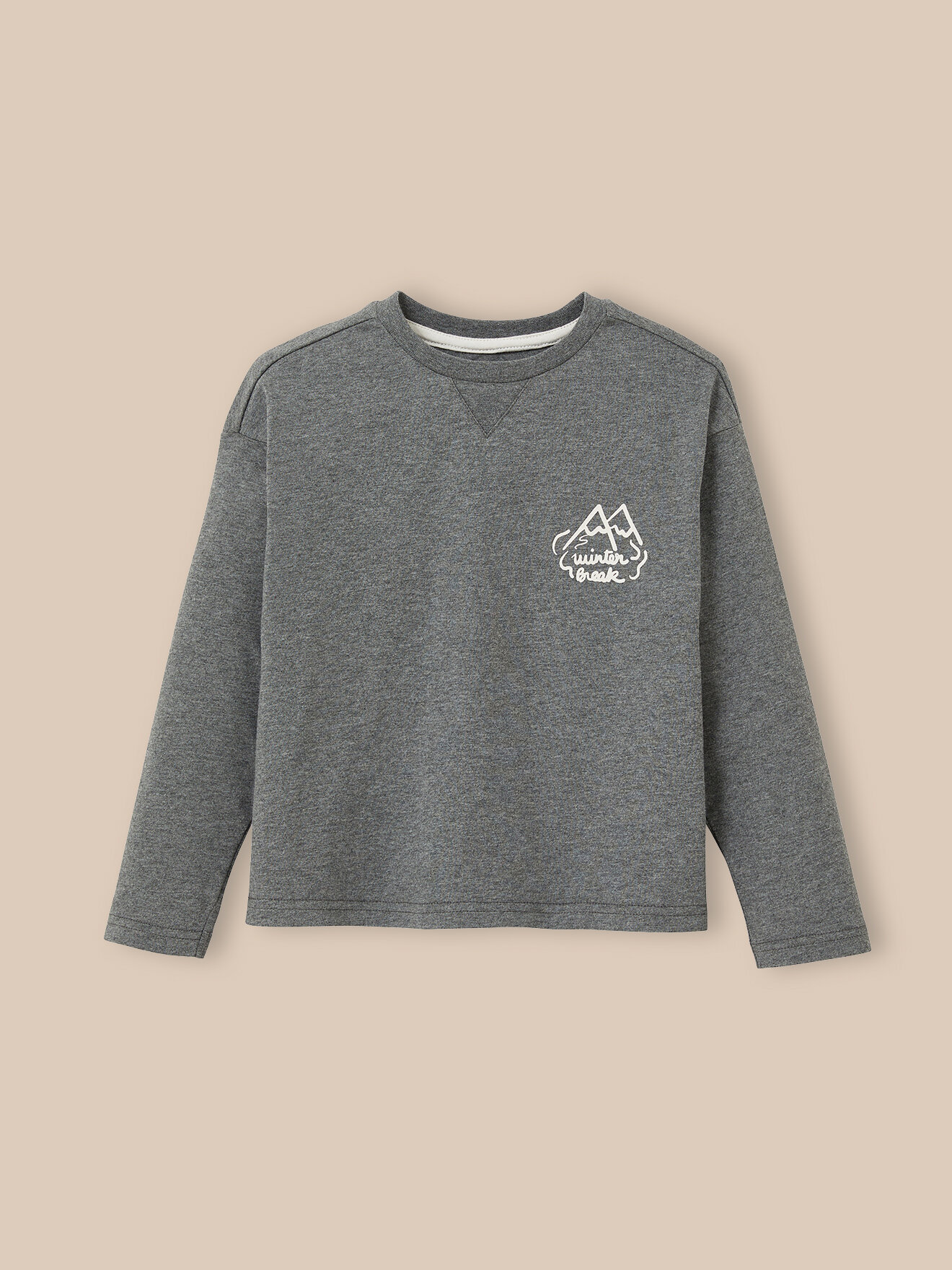 Thick organic cotton jersey T-shirt CYRILLUS Grey