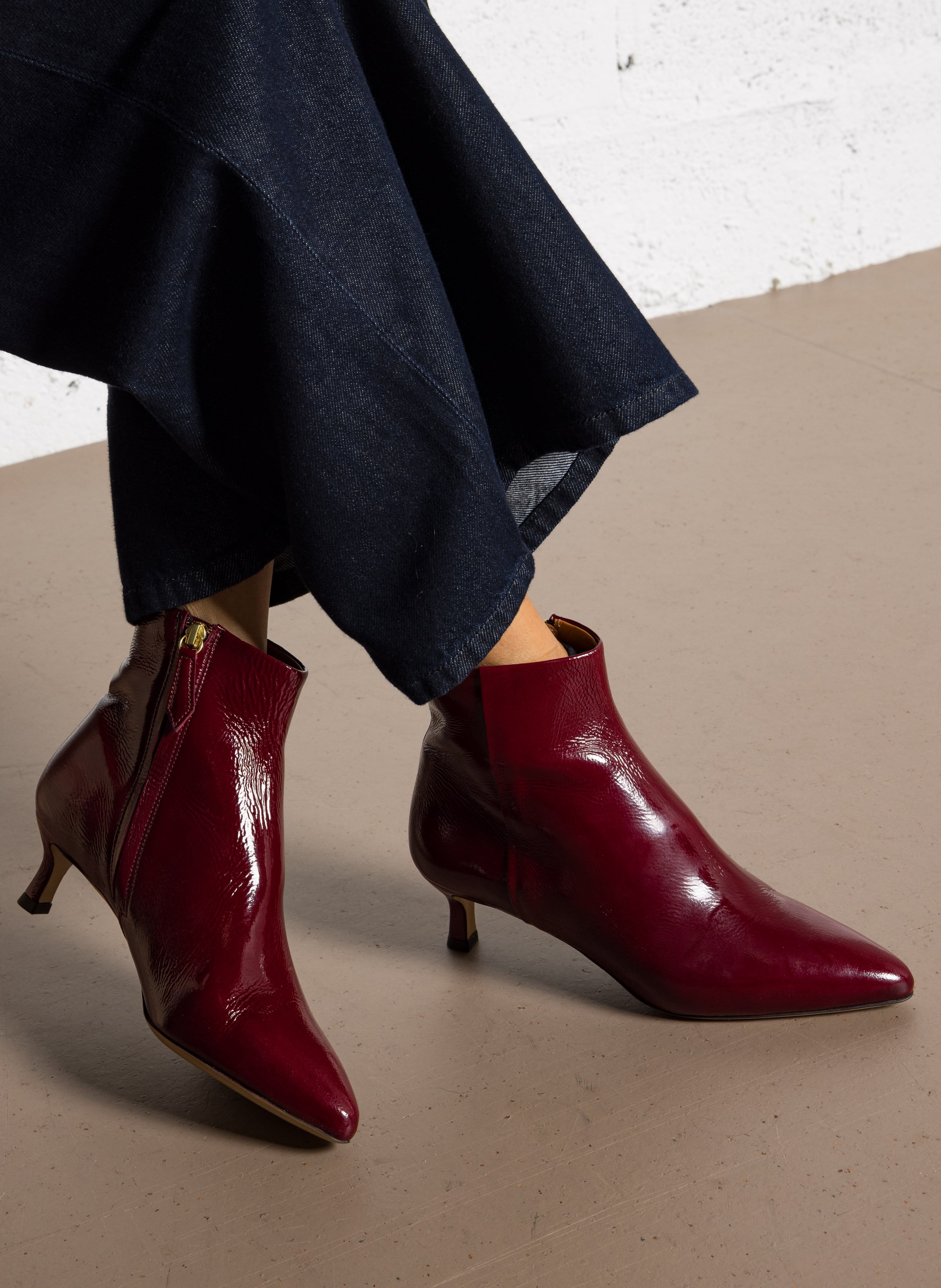 Bottines en cuir RIVECOUR Rouge