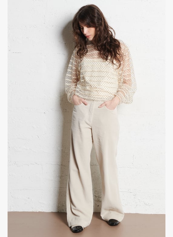 Pantalon droit en coton | Beige by HARTFORD Pantalon droit en coton Beige