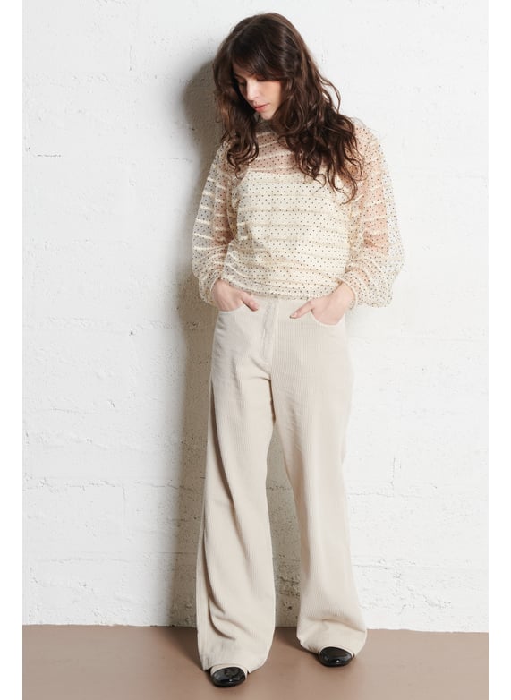 Pantalon droit en coton - Look 1