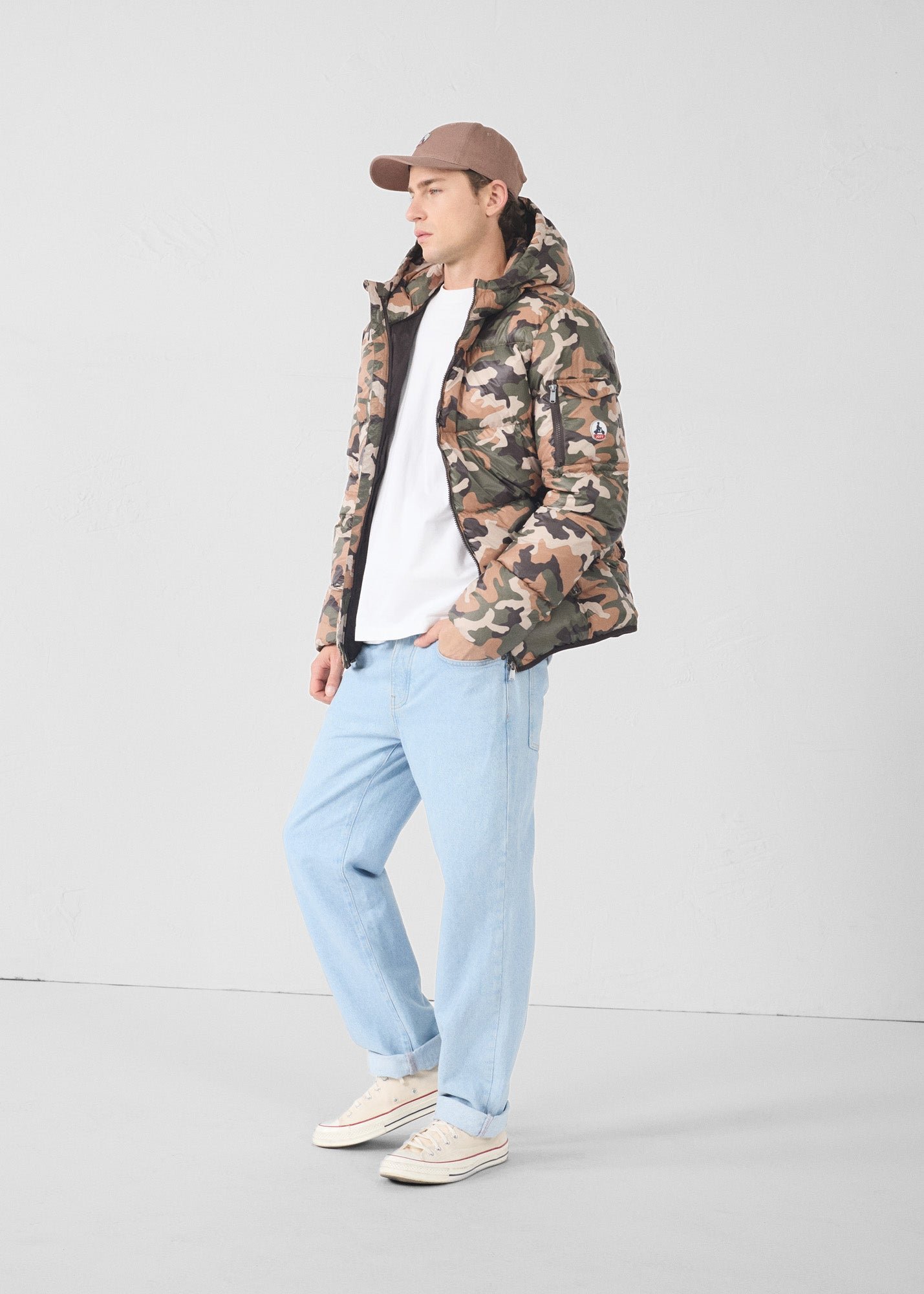 Java Print Extreme Cold Down Jacket JOTT Brown