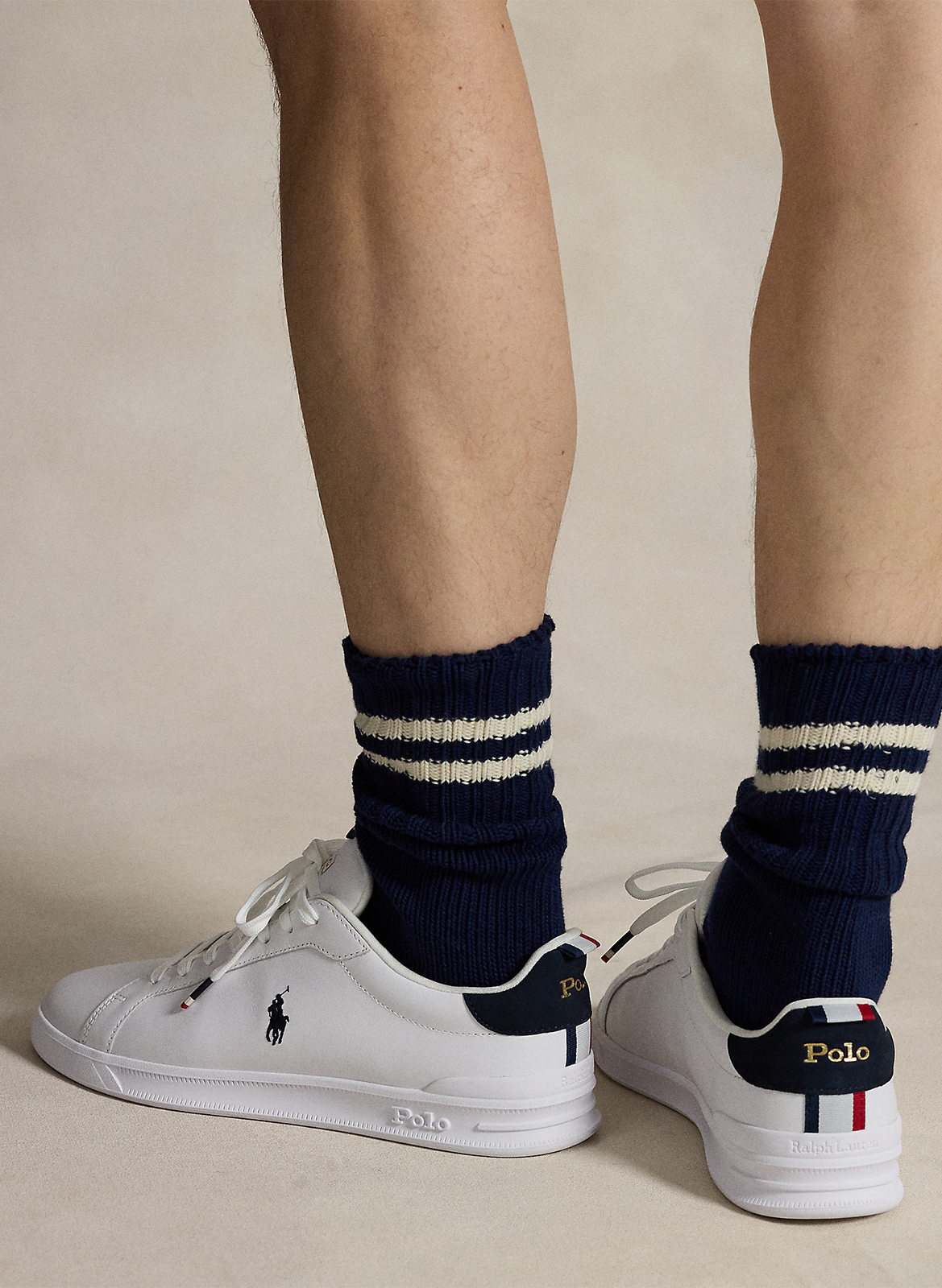 Leather low-top sneakers Multicolored