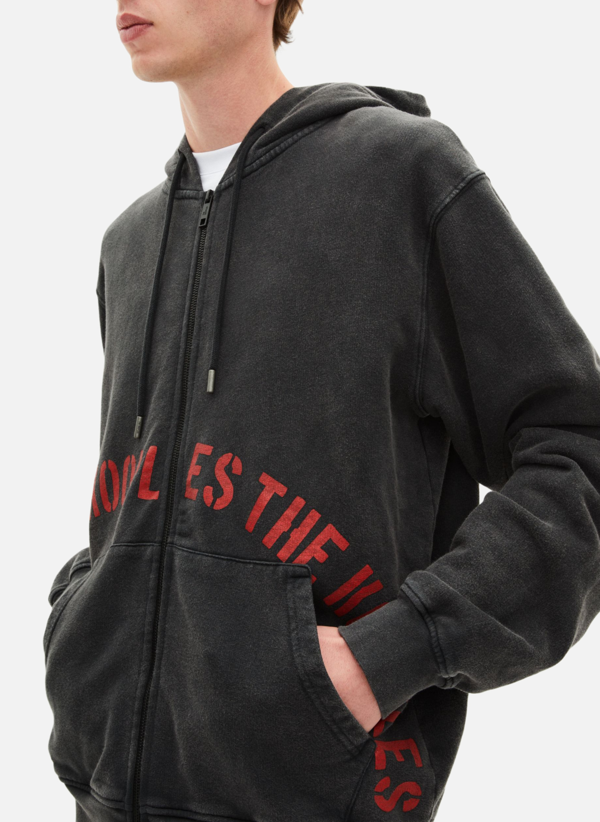 Zip-up sweatshirt with screen printing THE KOOPLES Black