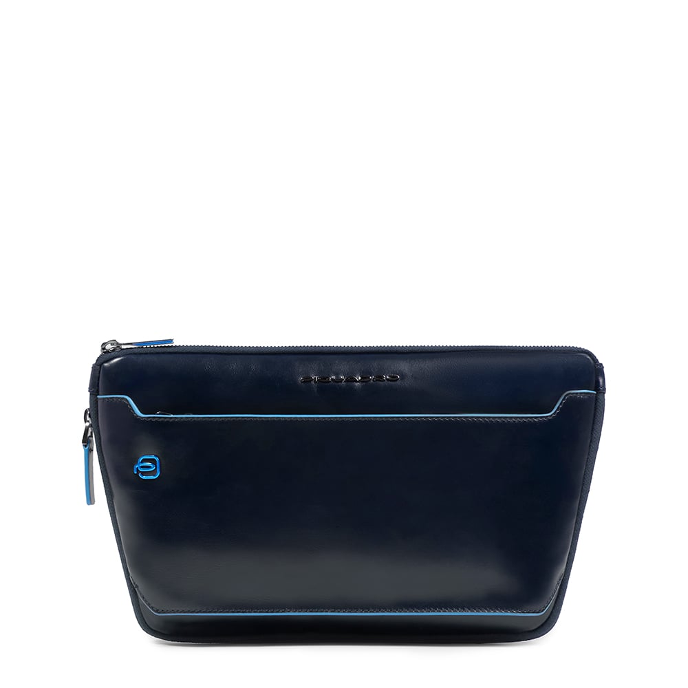 Flat expandable bum bag with repositionable shoulder strap attachments and pocket for airpods® PIQUADRO