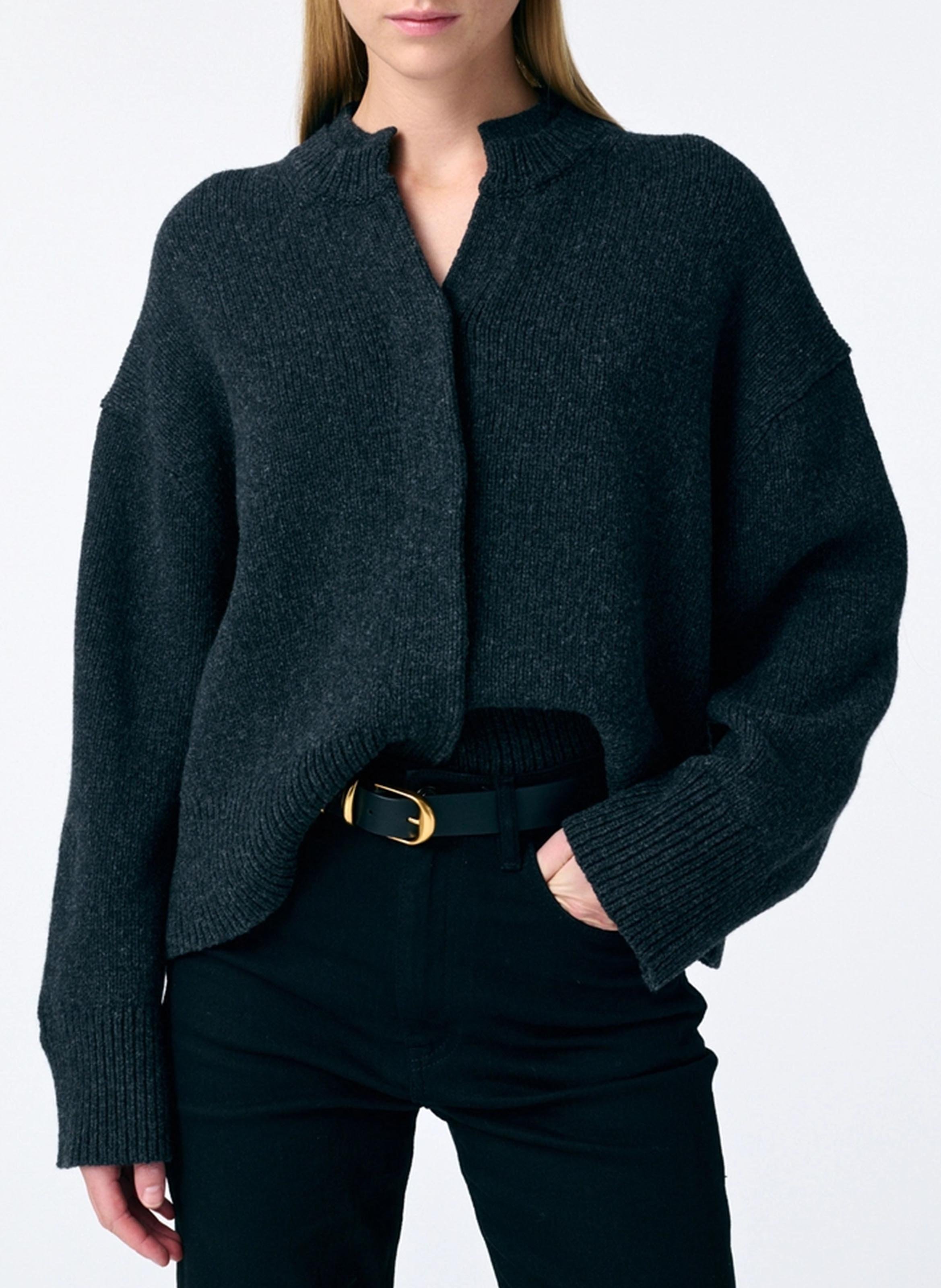 Round-neck wool cardigan VANESSA BRUNO Grey