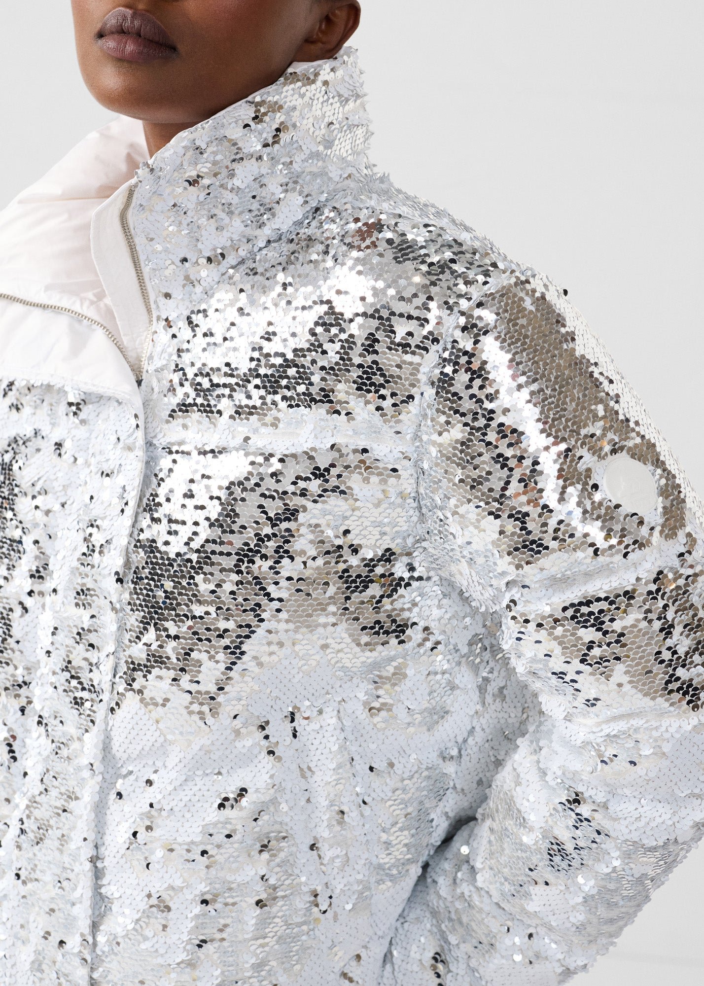 White/Silver Sequin Jacket Isadora JOTT White