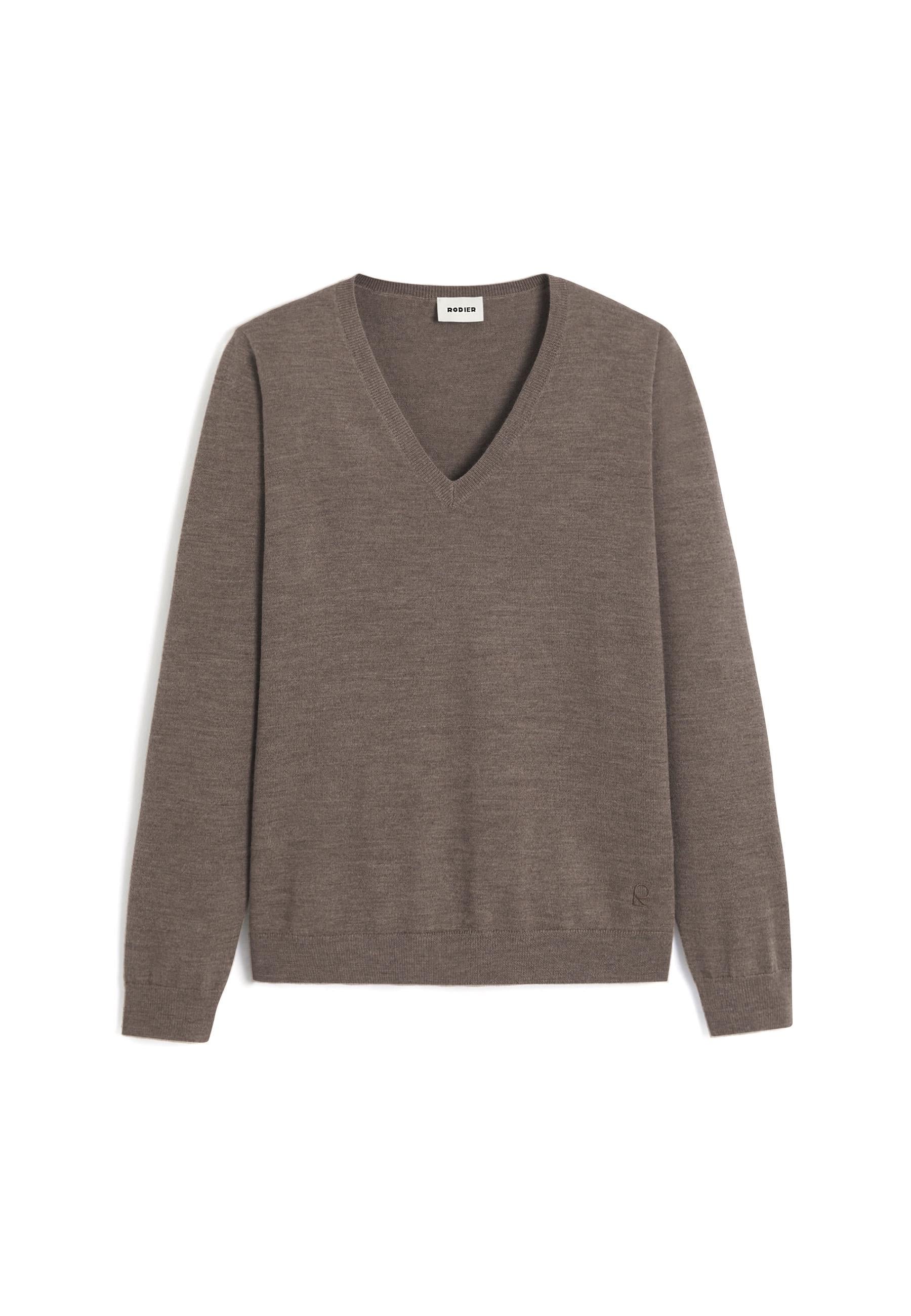 Bunelle wool V-neck sweater RODIER Brown