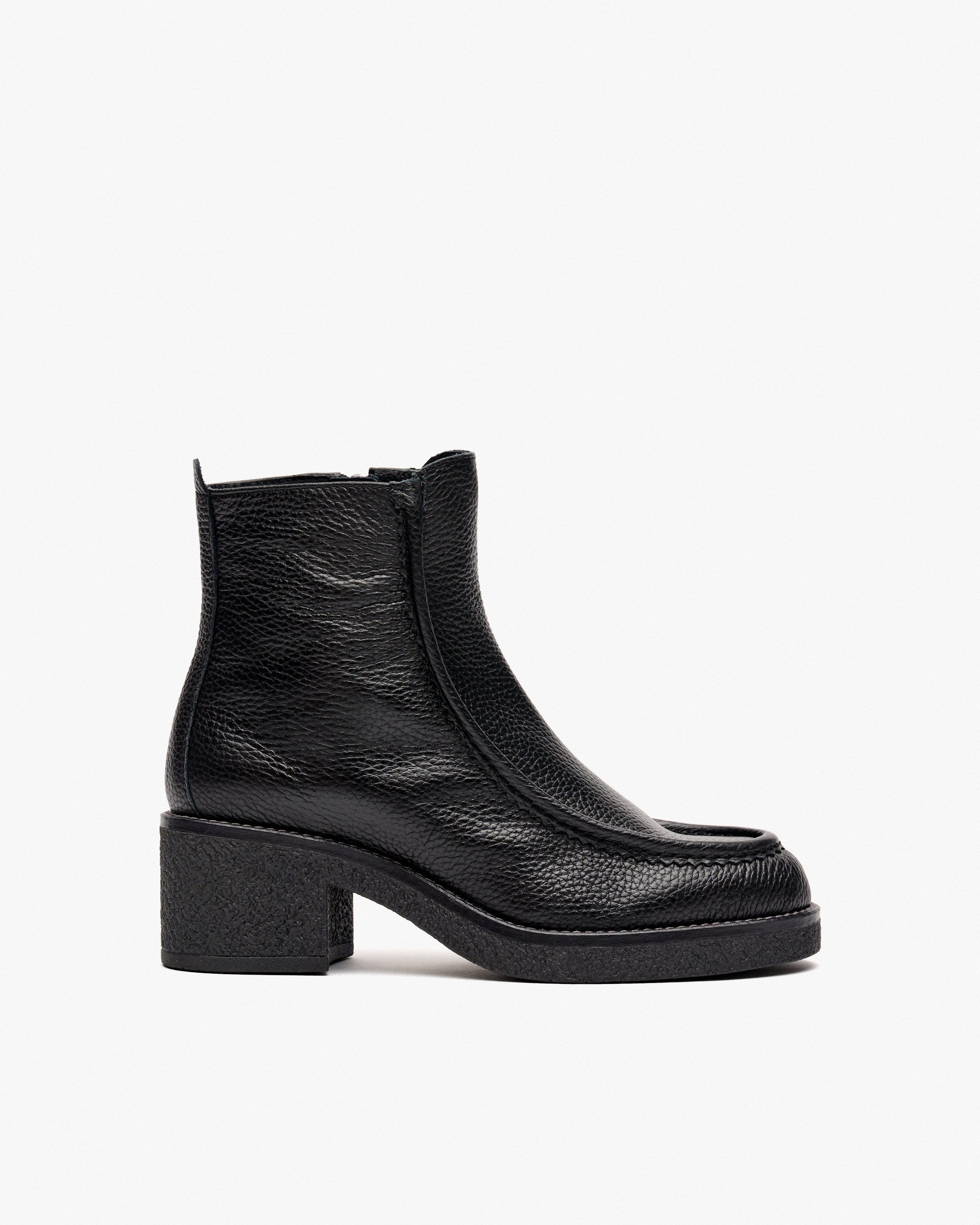 Leather heeled ankle boots. PEDRO MIRALLES Black