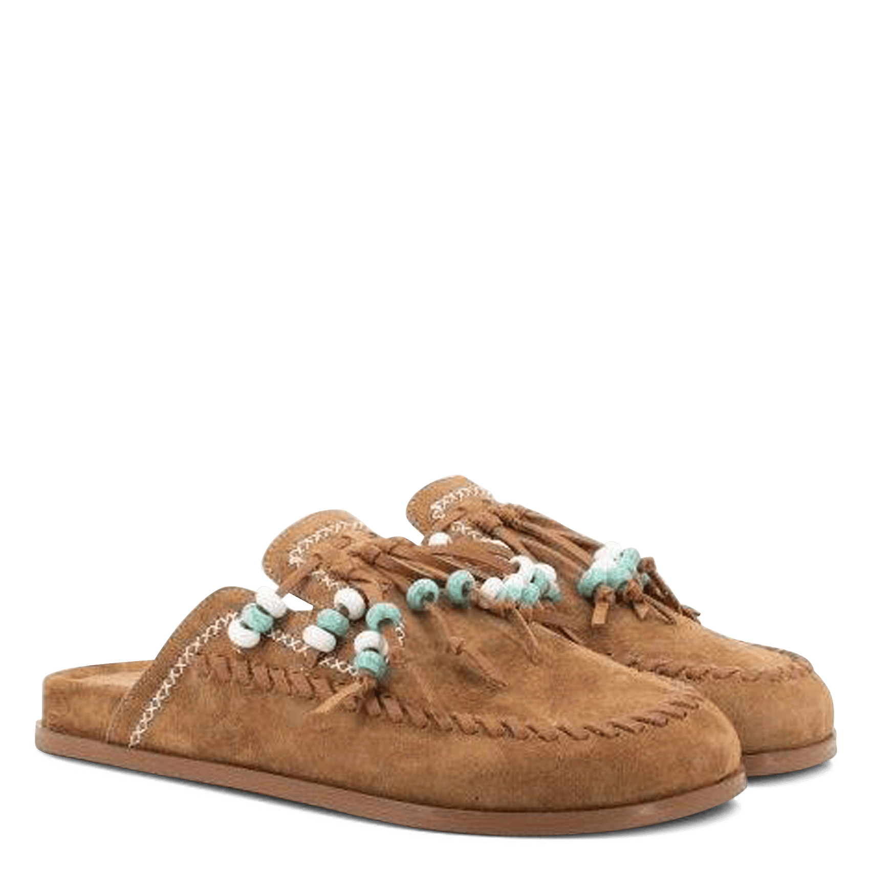 Velvet leather mules TORAL Brown