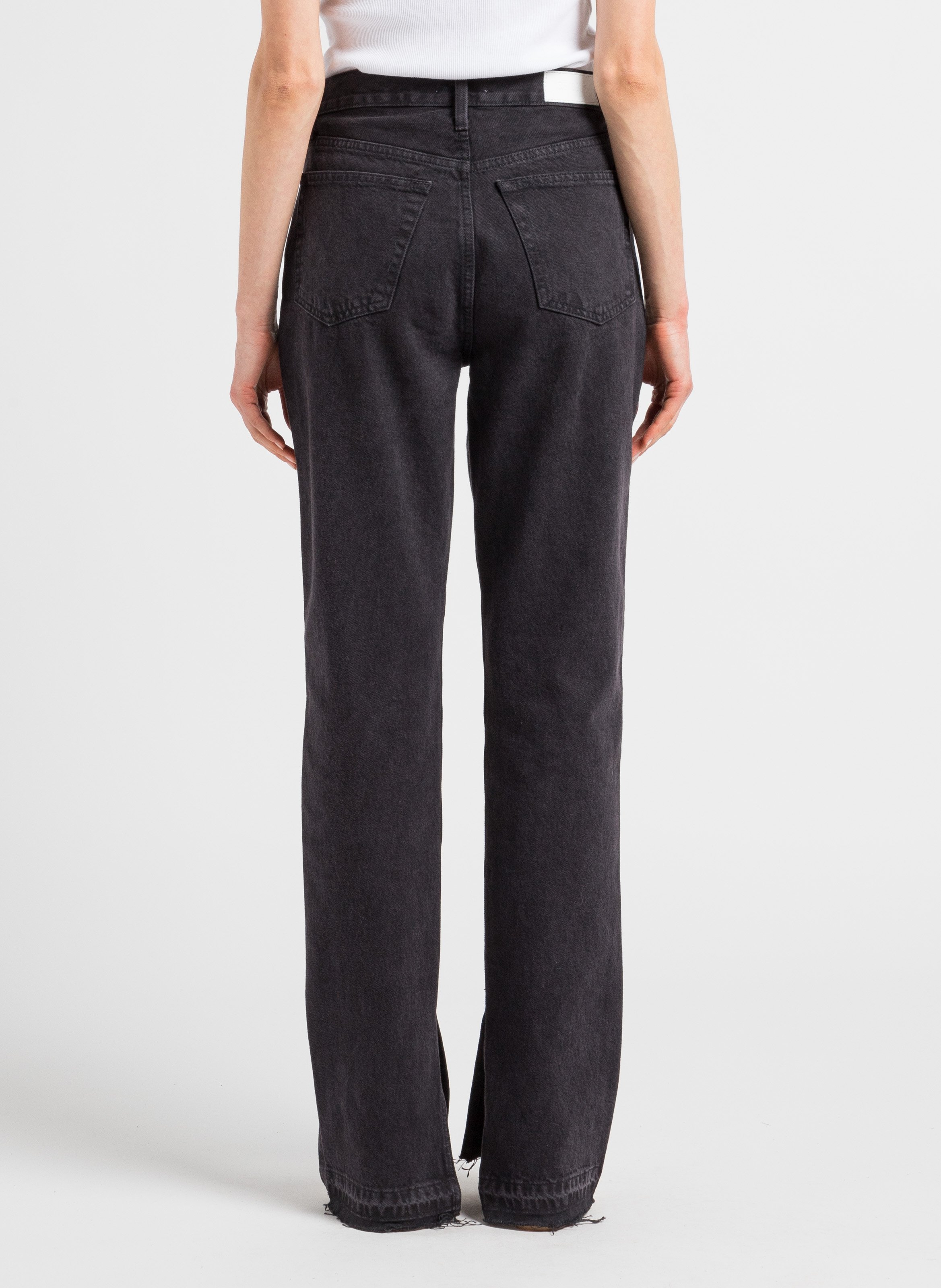 Jean droit taille haute en coton  RE/DONE Noir