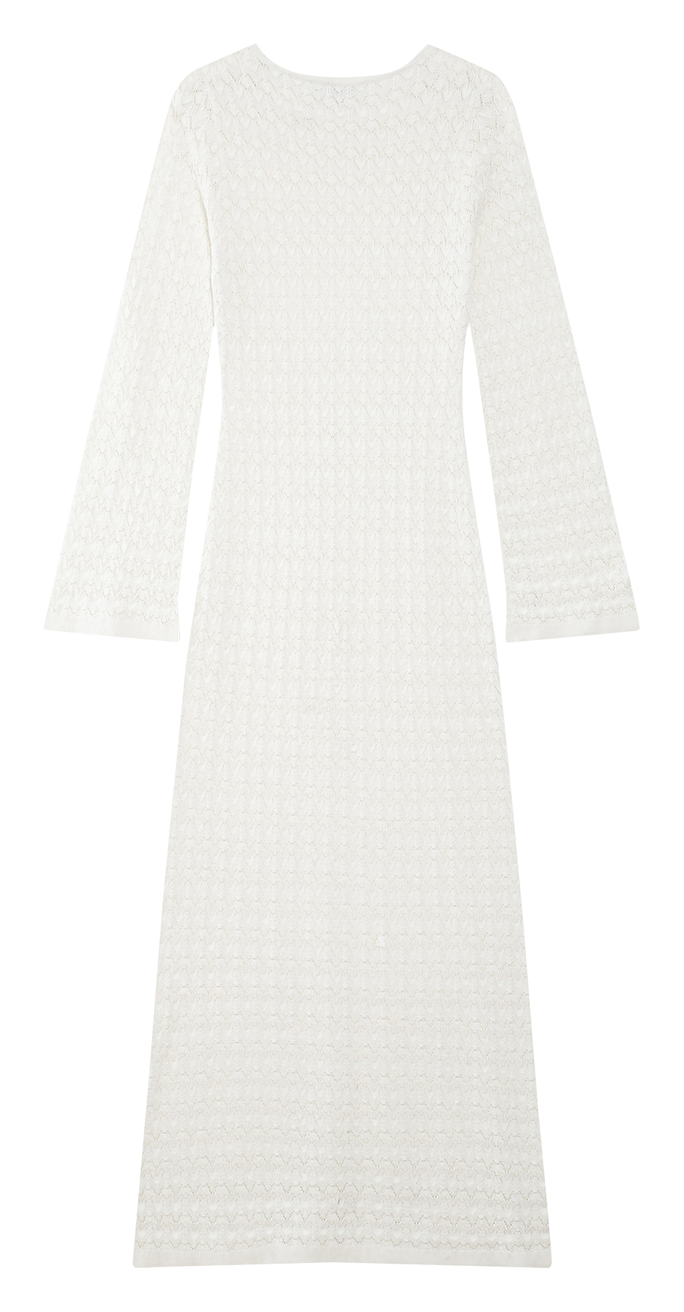 Robe longue col rond tricotée GRACE ET MILA Blanc