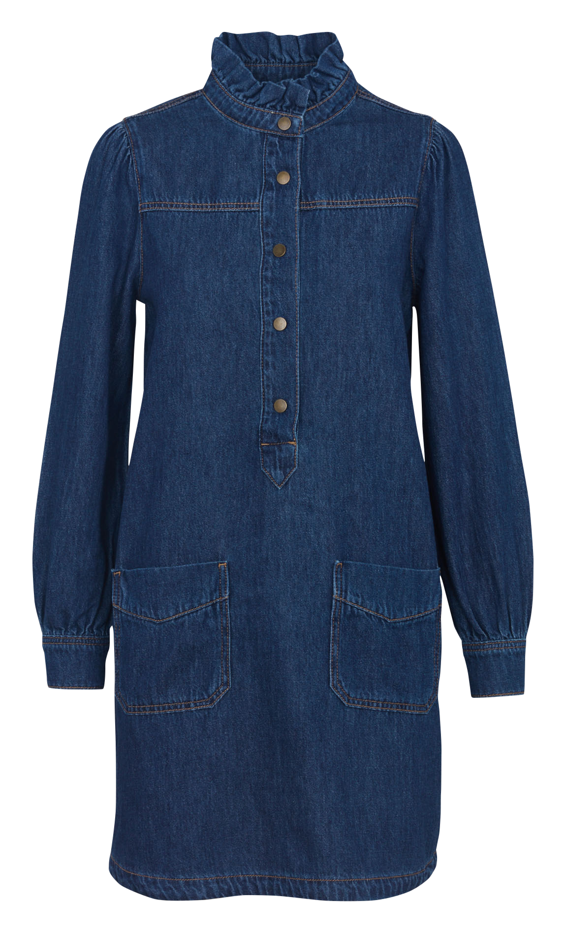 Robe courte col rond en coton MAISON 123 Bleu
