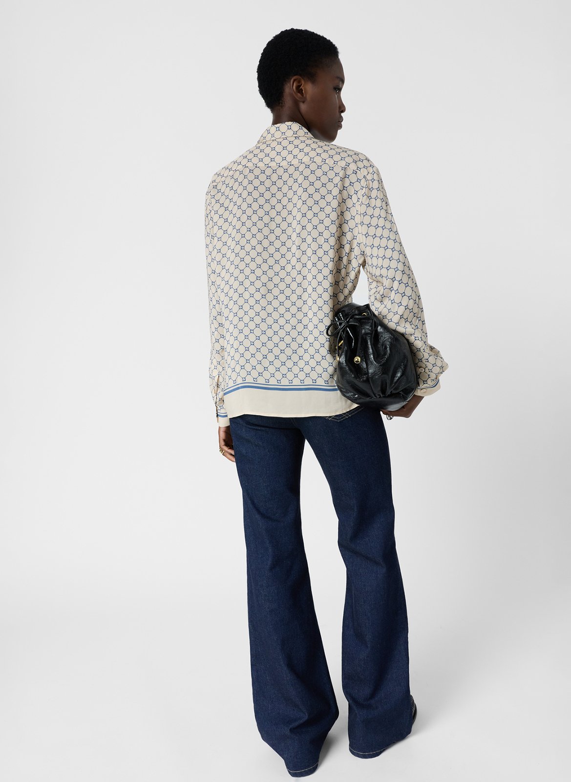 Chemise imprimée col montant GERARD DAREL Bleu