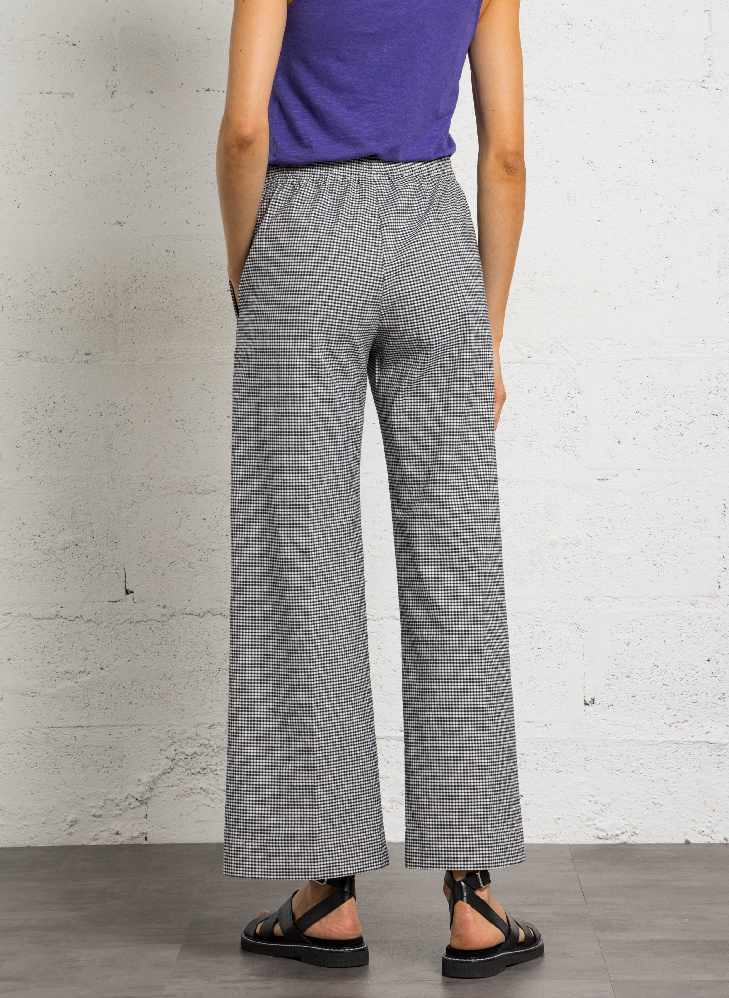 Pantalon large à carreaux de Vichy HARTFORD Multicolore