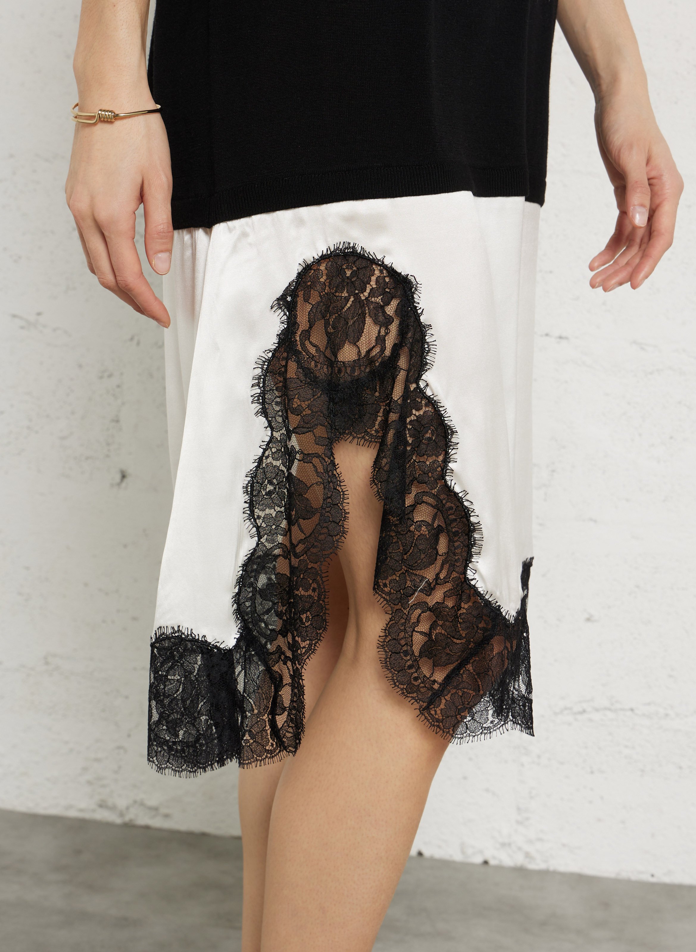 Mixed-media tank top LAURENCE BRAS White