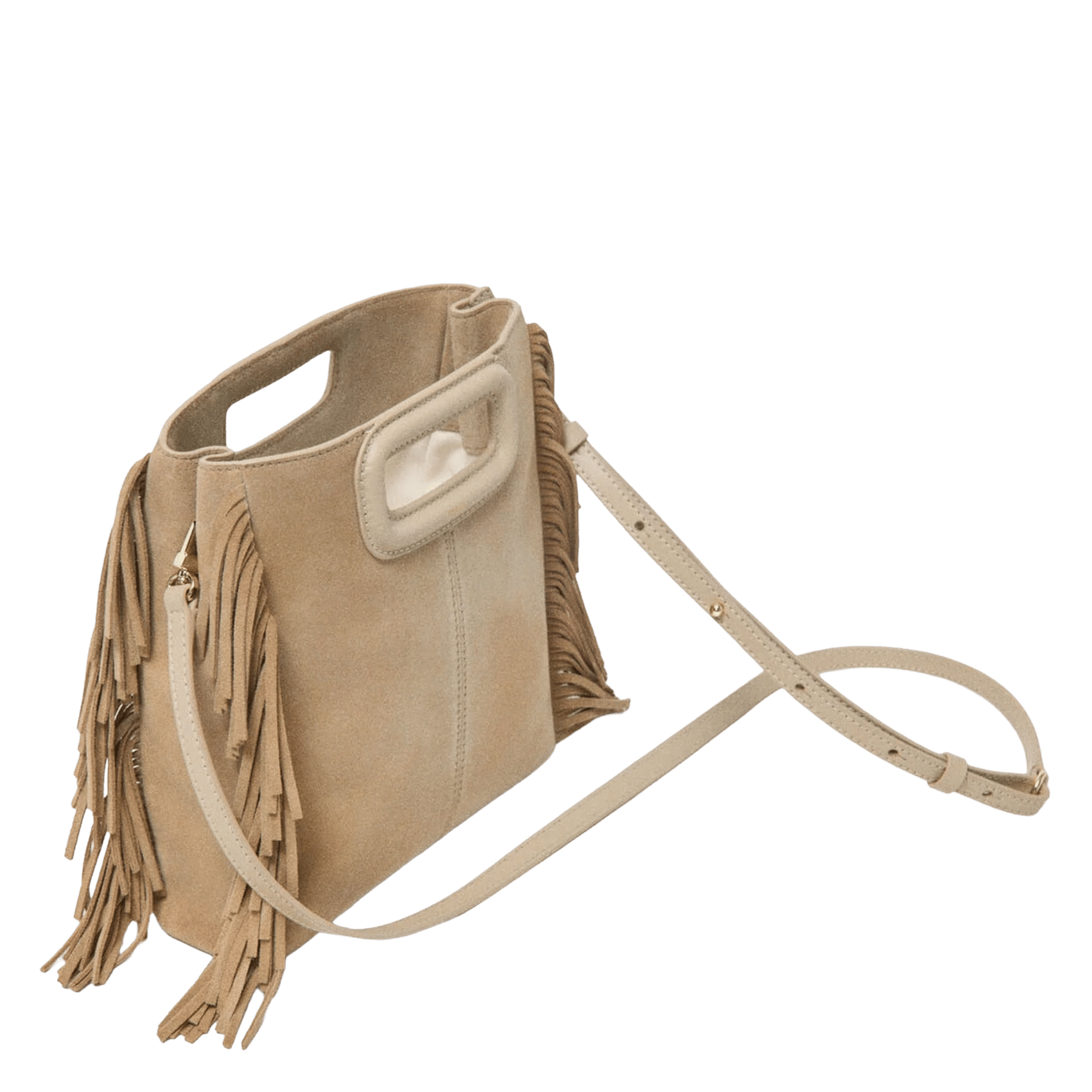Sac bandoulière en cuir MAJE Bruin