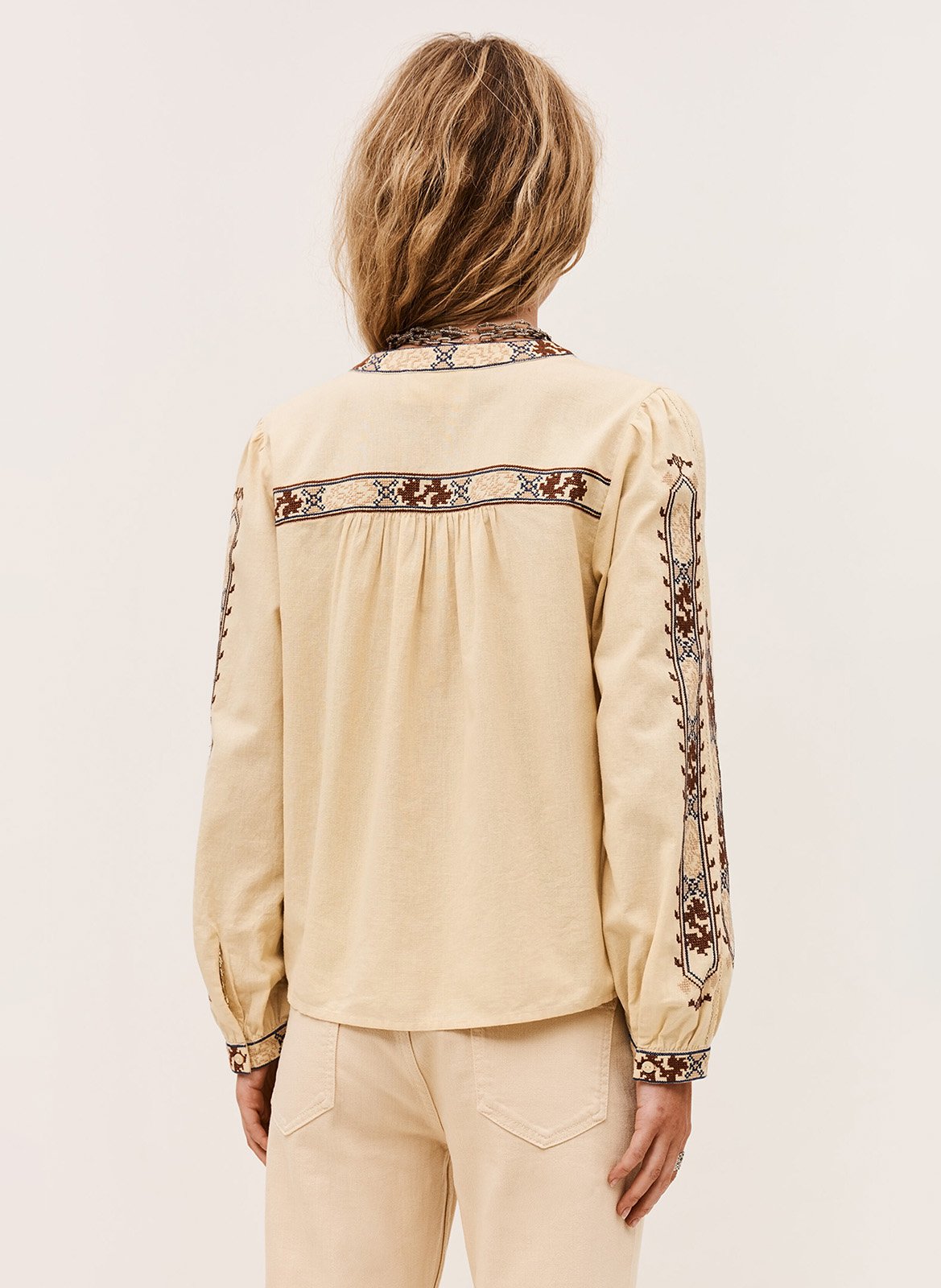 Cotton-blend loose-fit blouse BA&SH Beige