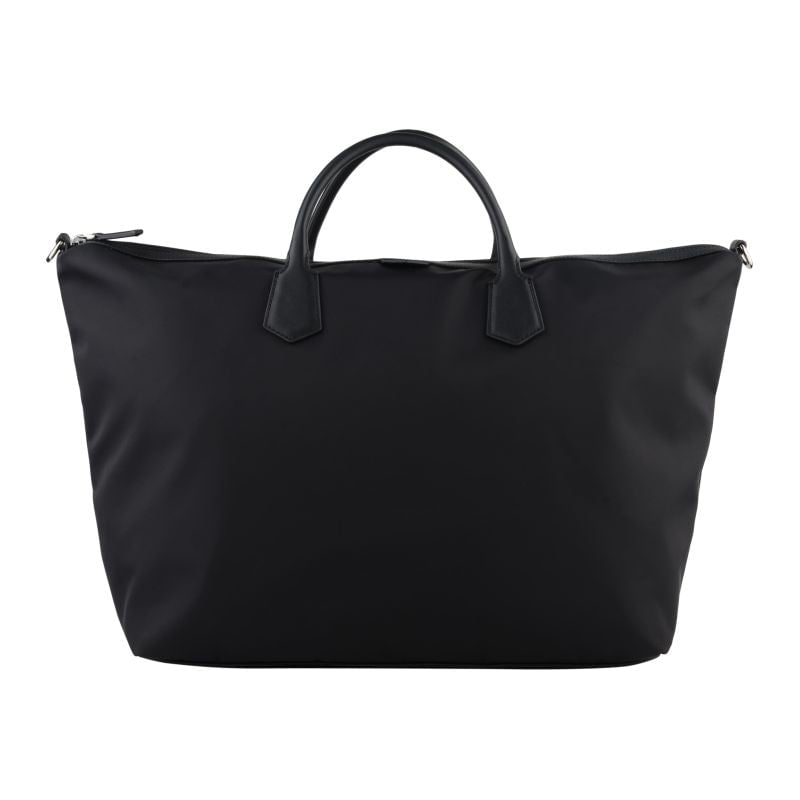 Canvas and leather travel bag Black