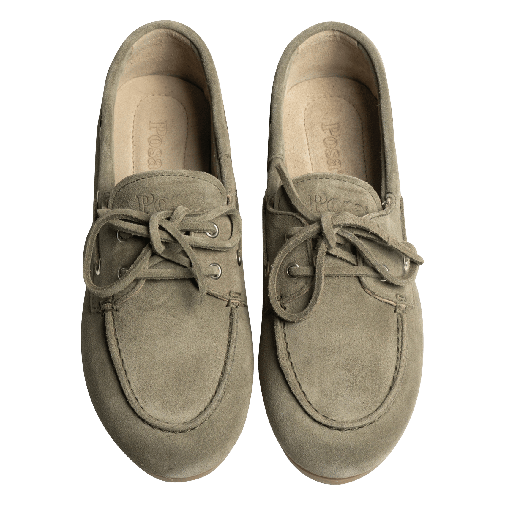 Leather boat shoes POSA Khaki