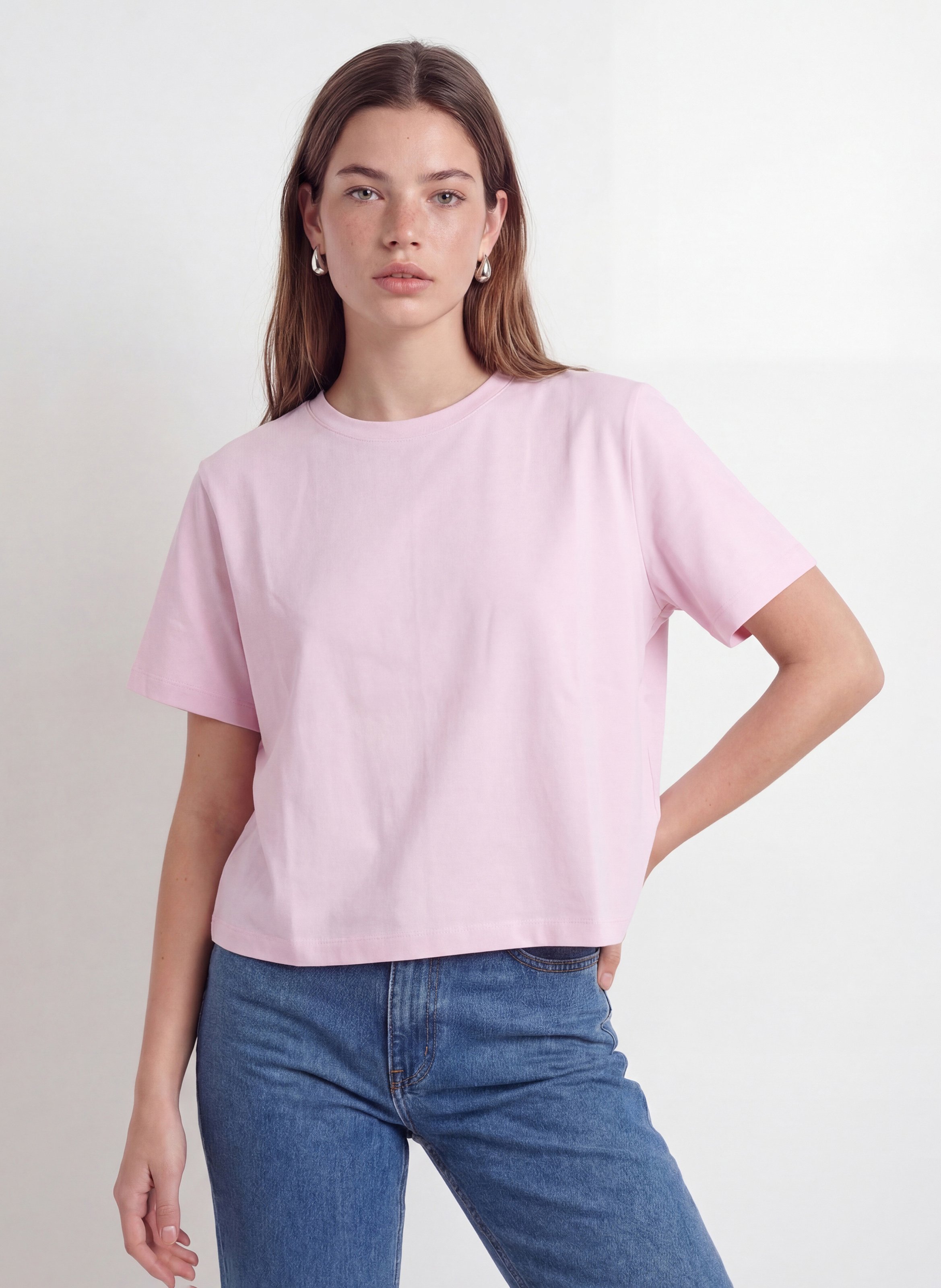 Tee-shirt droit uni à dos boutonné KOOKAI