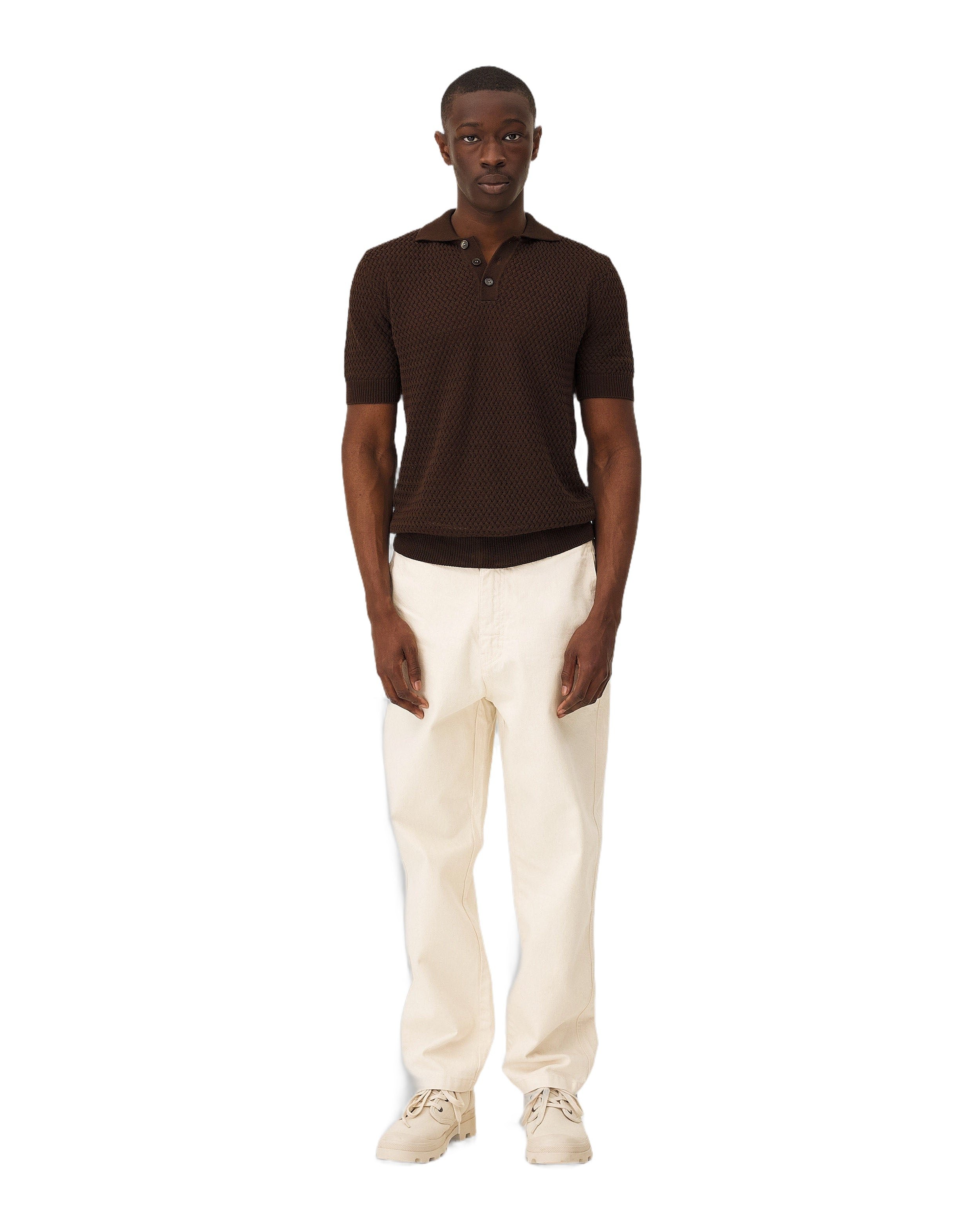 Short sleeve polo shirt Haring Brown Noyoco Brown