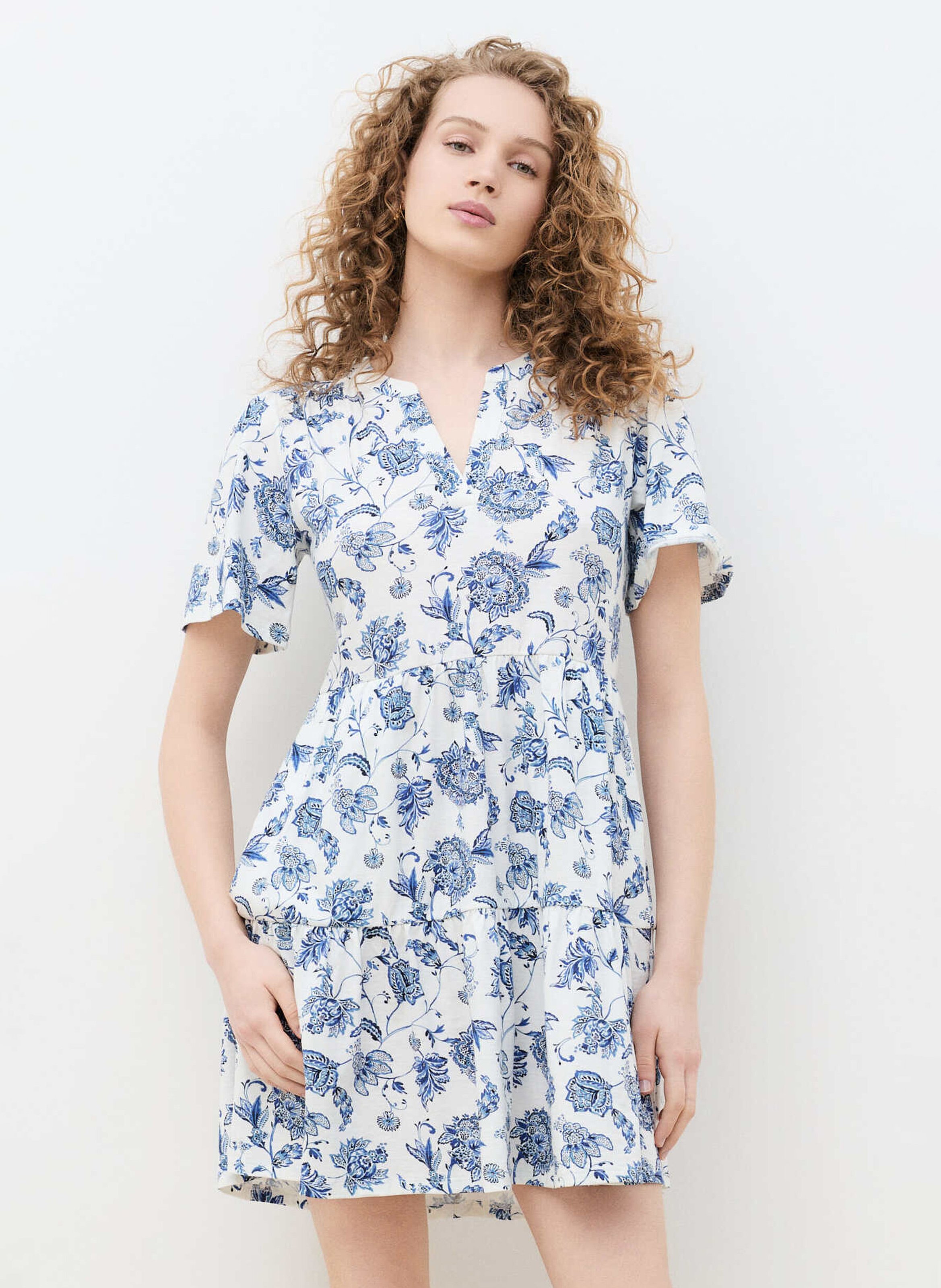 Robe courte ample imprimée CAROLL Blanc