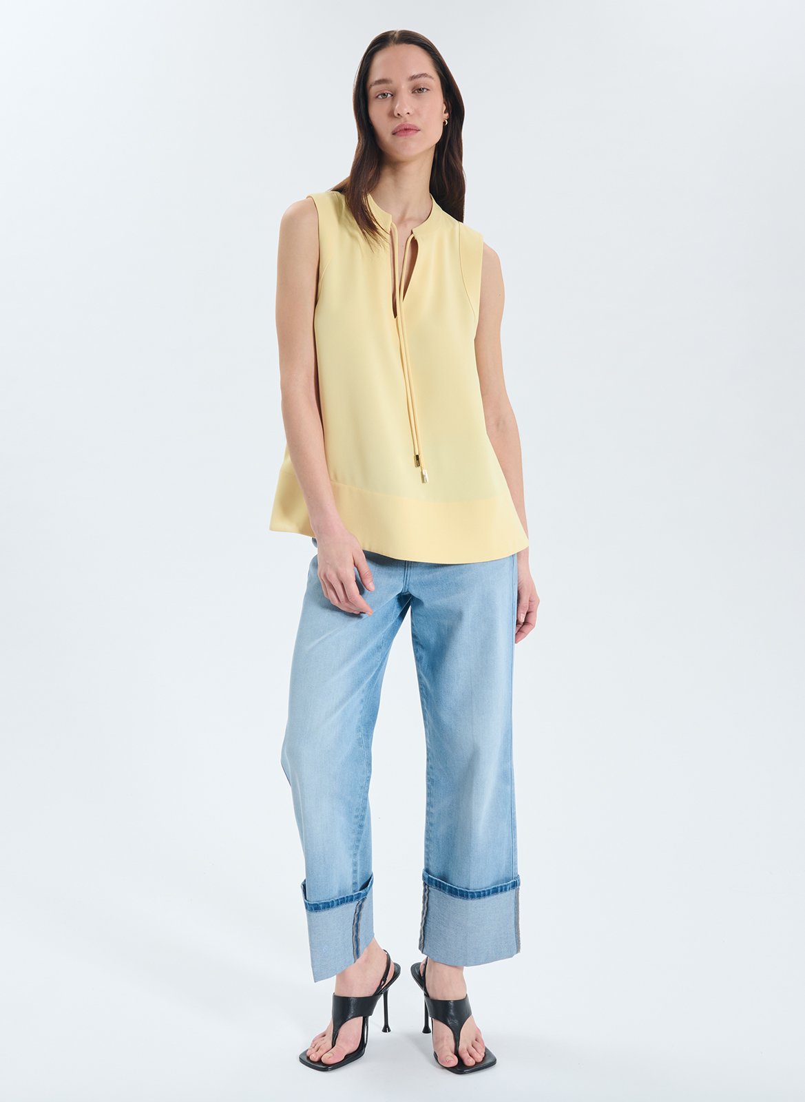 Oversize-Top mit Rundhalsausschnitt ZAPA Gelb