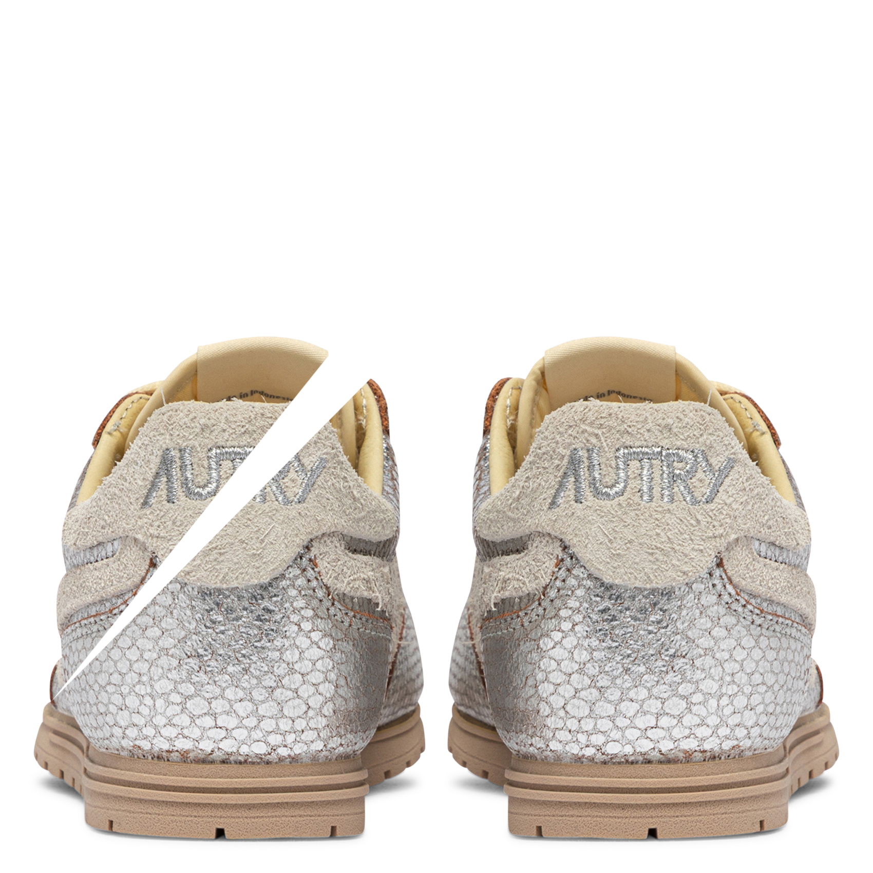 Baskets basses en cuir AUTRY Argent