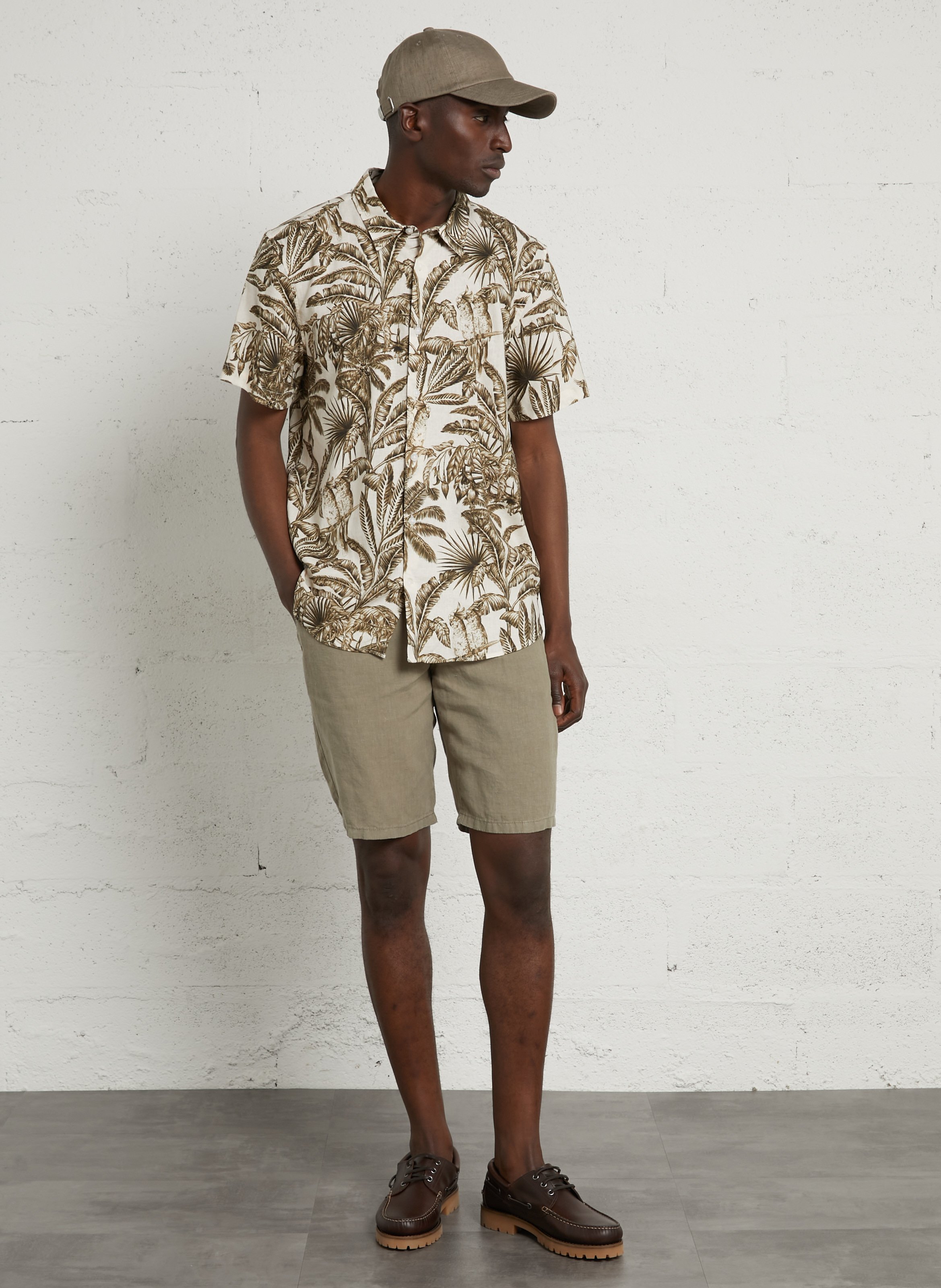 Chemise col classique en lin mélangé CHEVIGNON Blanc