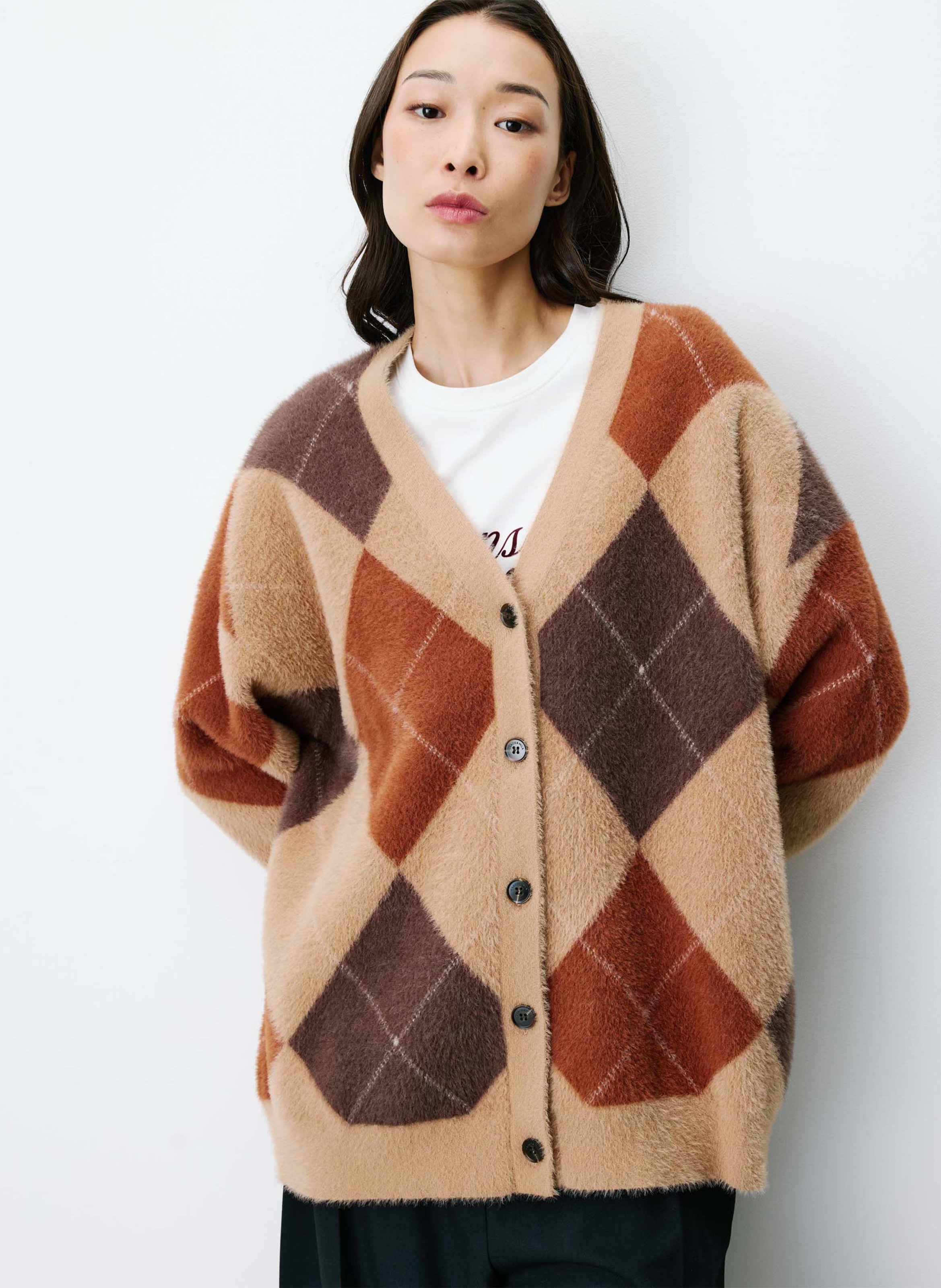 Oversized printed vest GRACE ET MILA Beige