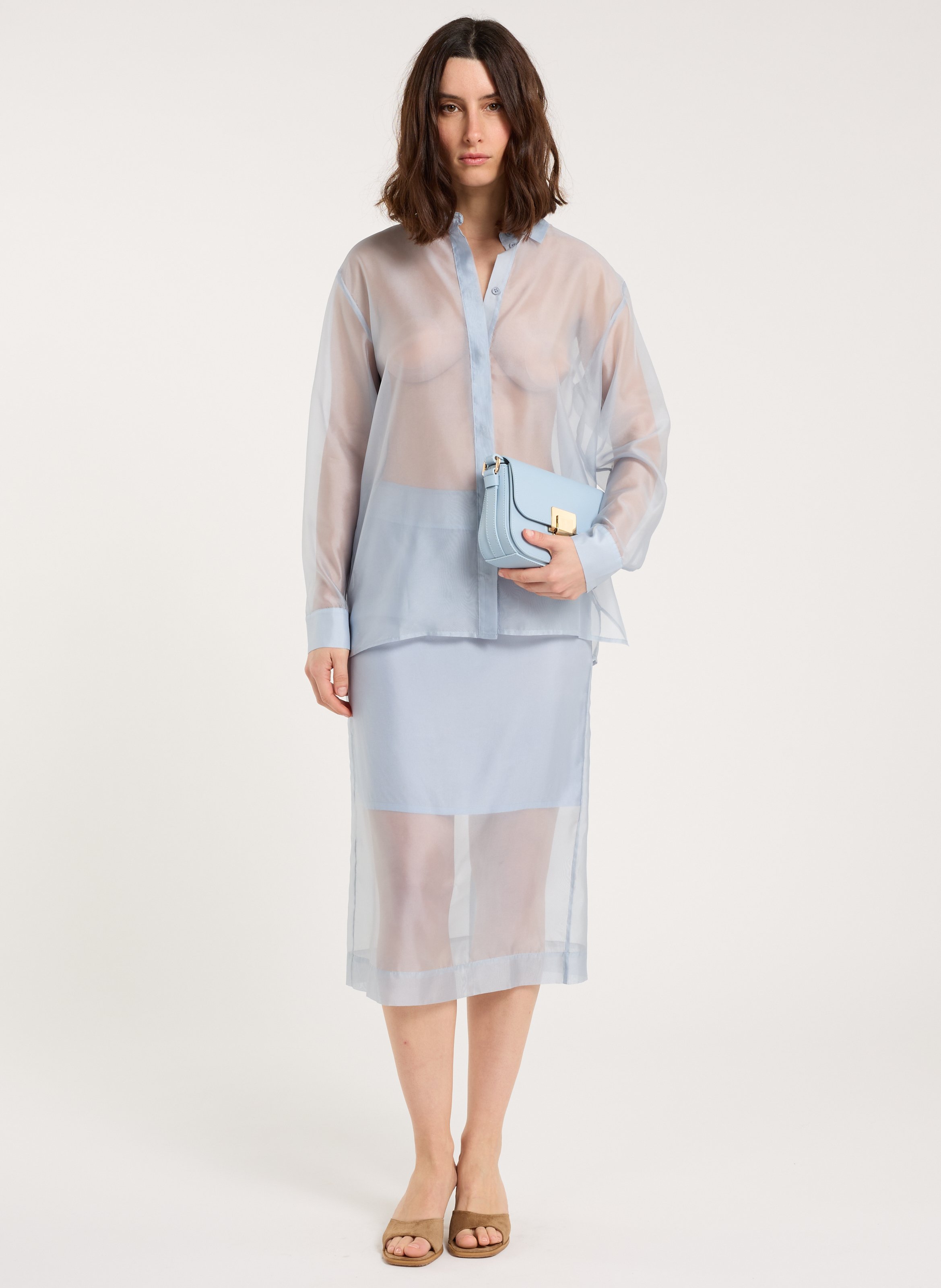 Blouse met klassieke kraag SAISON 1865 Blauw
