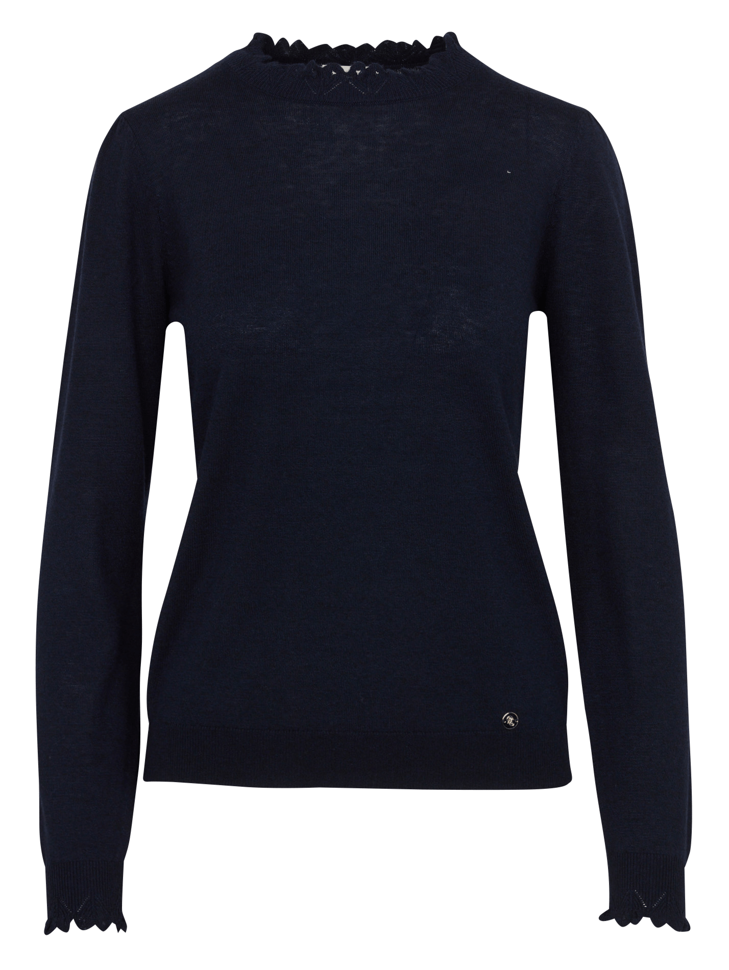 Straight solid color sweater with ruffles LA PETITE ETOILE Blue