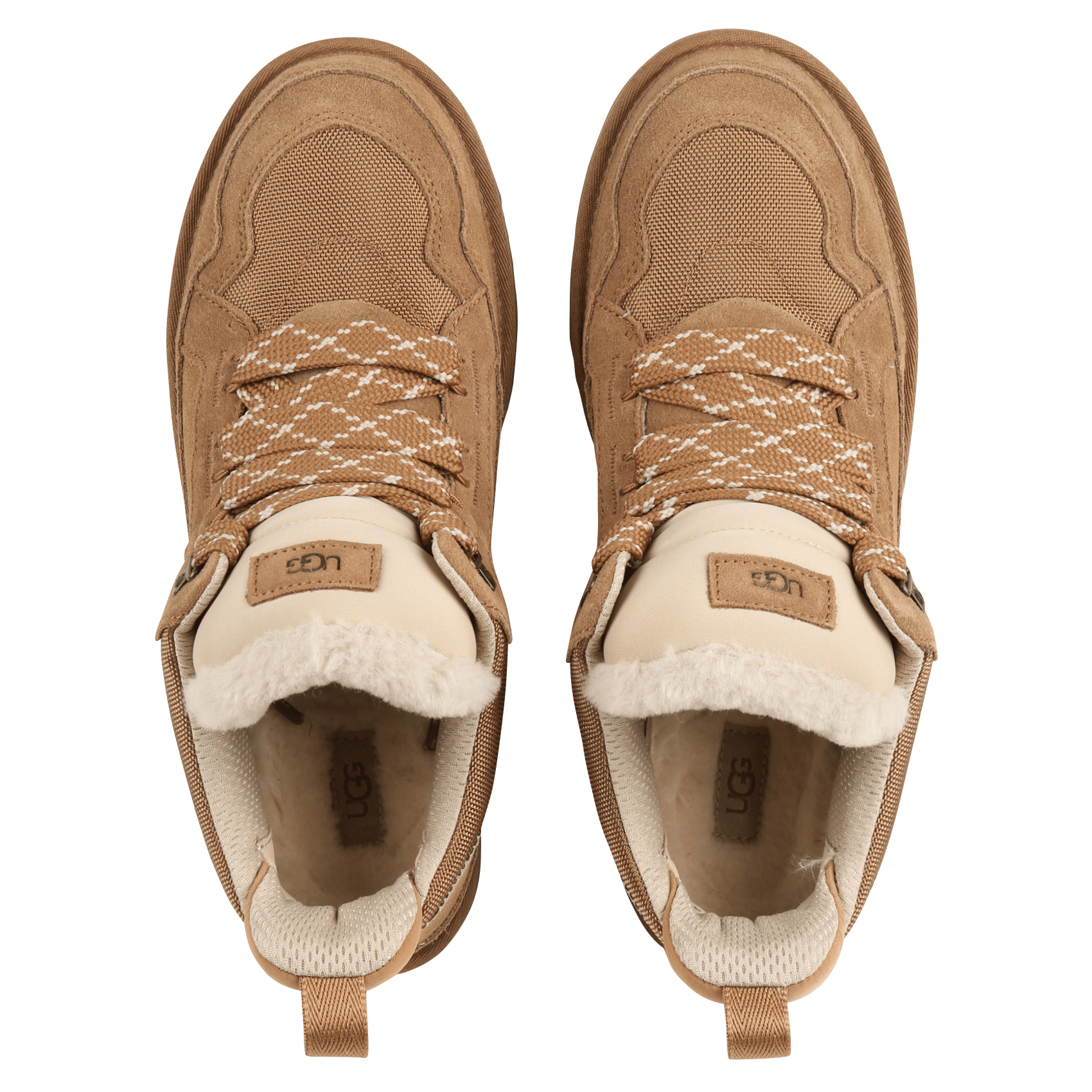 Baskets montantes en cuir mélangé UGG Marron