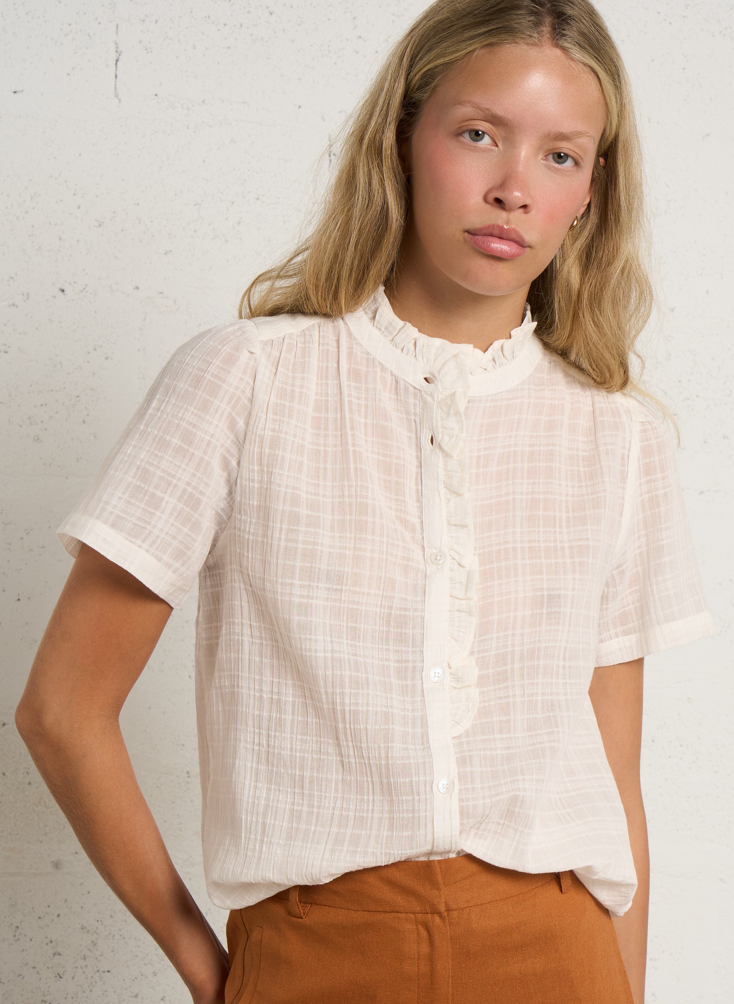 Straight cotton shirt LA PETITE ETOILE Beige