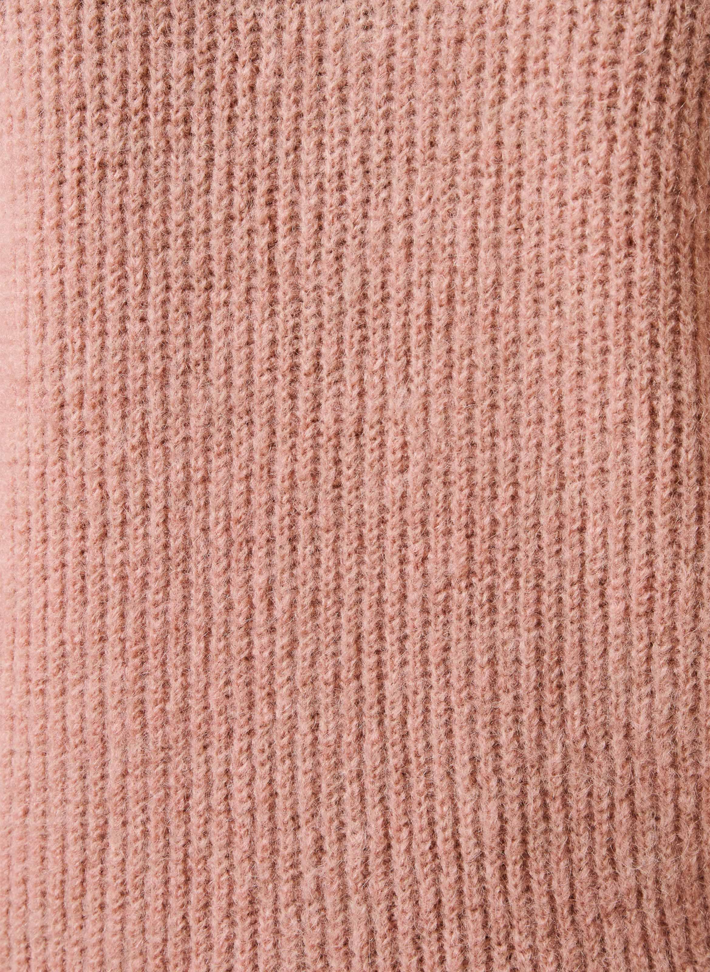 Loose-fit mixed-knit cardigan with round neck LA FEE MARABOUTEE Pink