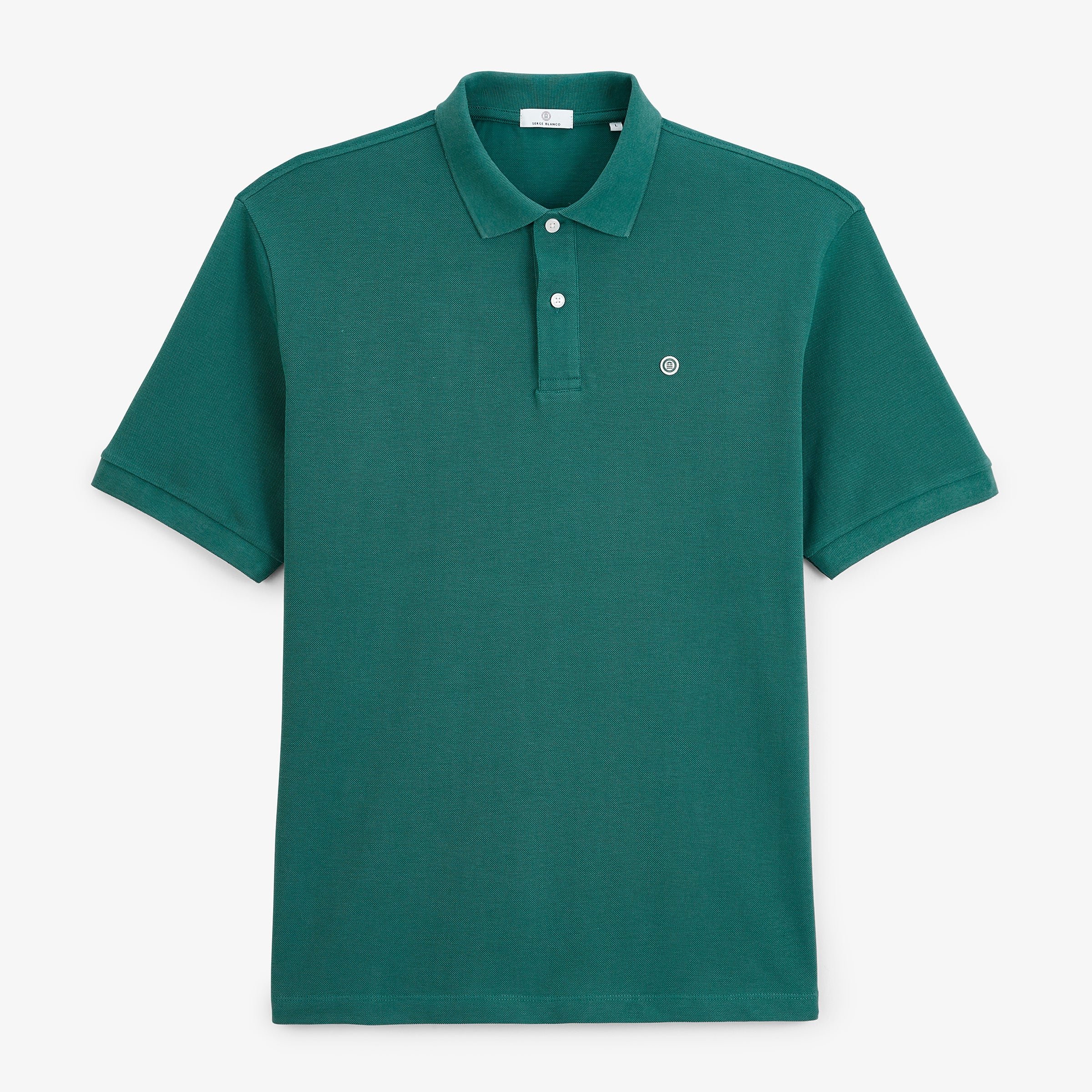 Short-sleeved Lucas piqué polo in green cotton SERGE BLANCO Green