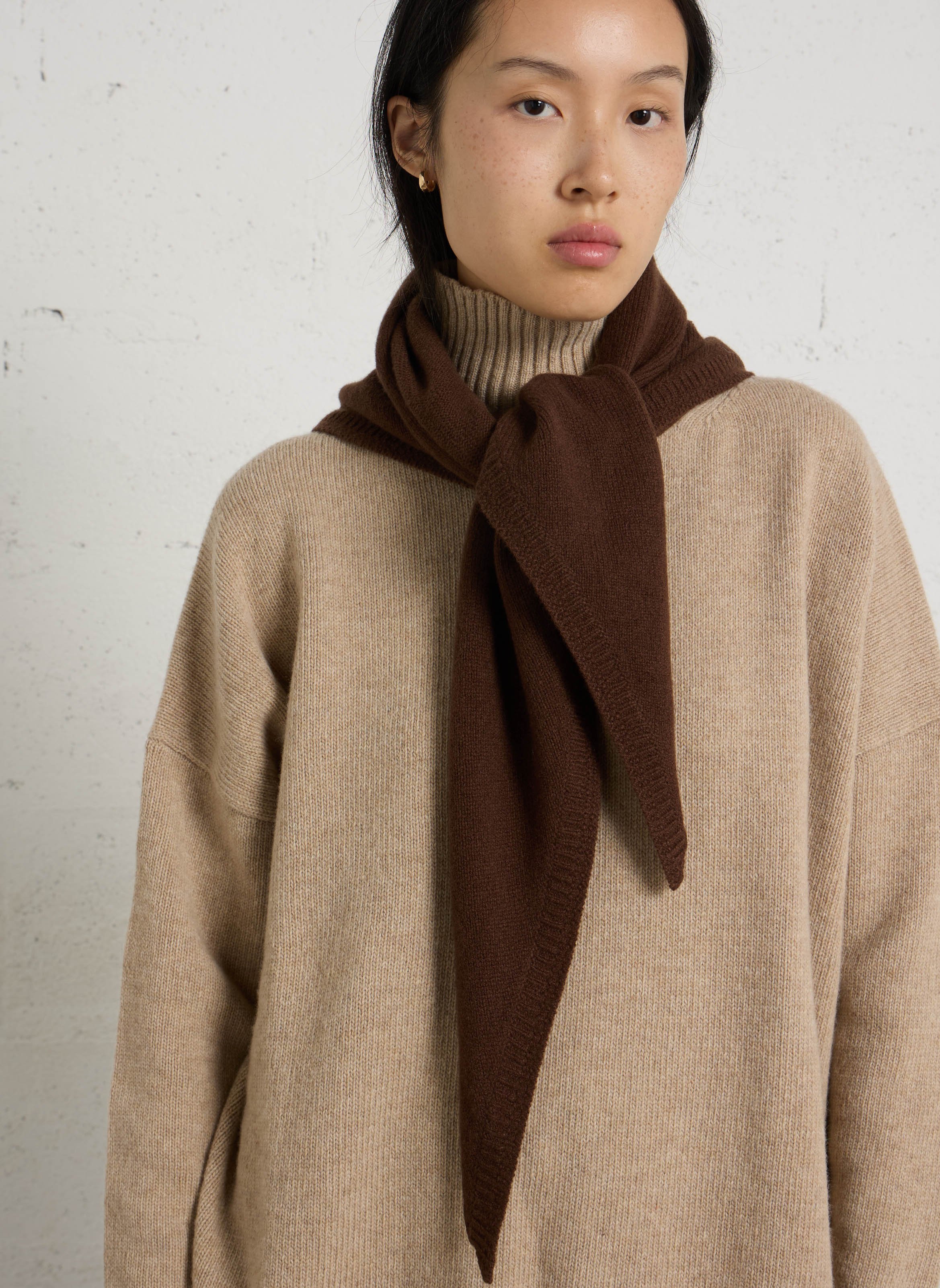 Triangular wool blend scarf MAISON ANJE