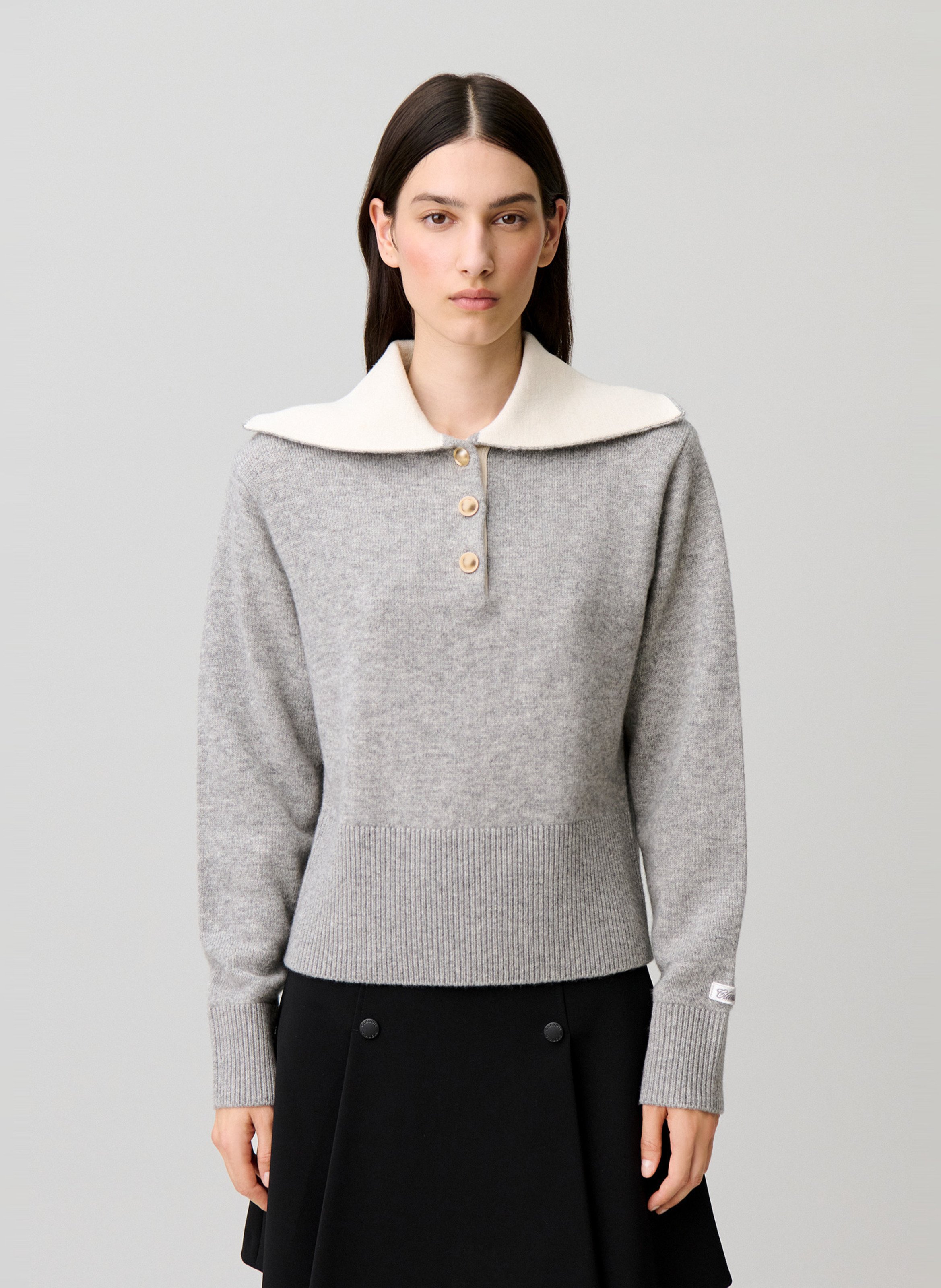 Pull col camionneur en laine CLAUDIE PIERLOT Gris