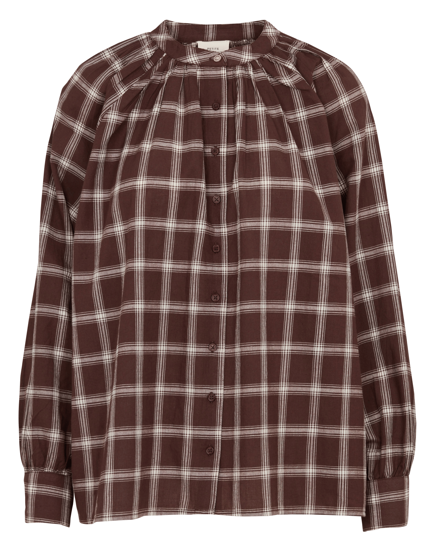 Oversize Karo Baumwollbluse PETITE MENDIGOTE