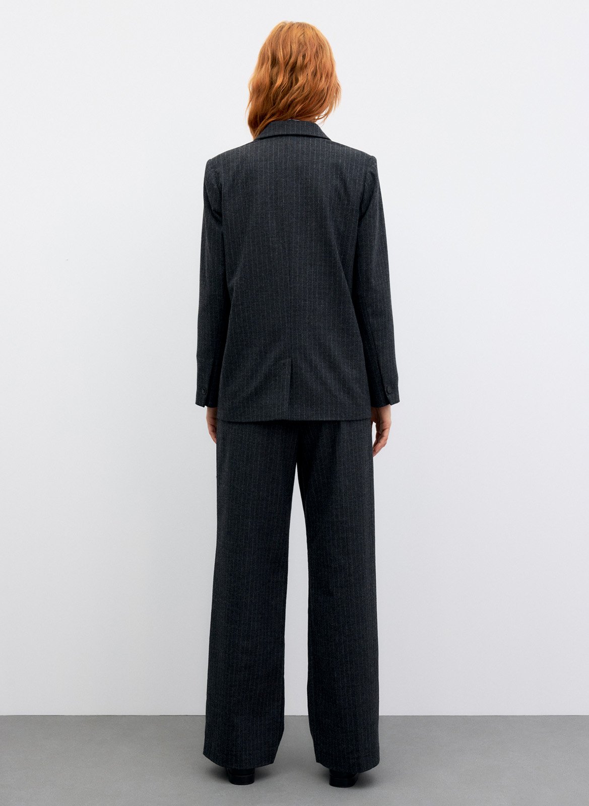 Veste droite en flanelle rayée GERARD DAREL Gris