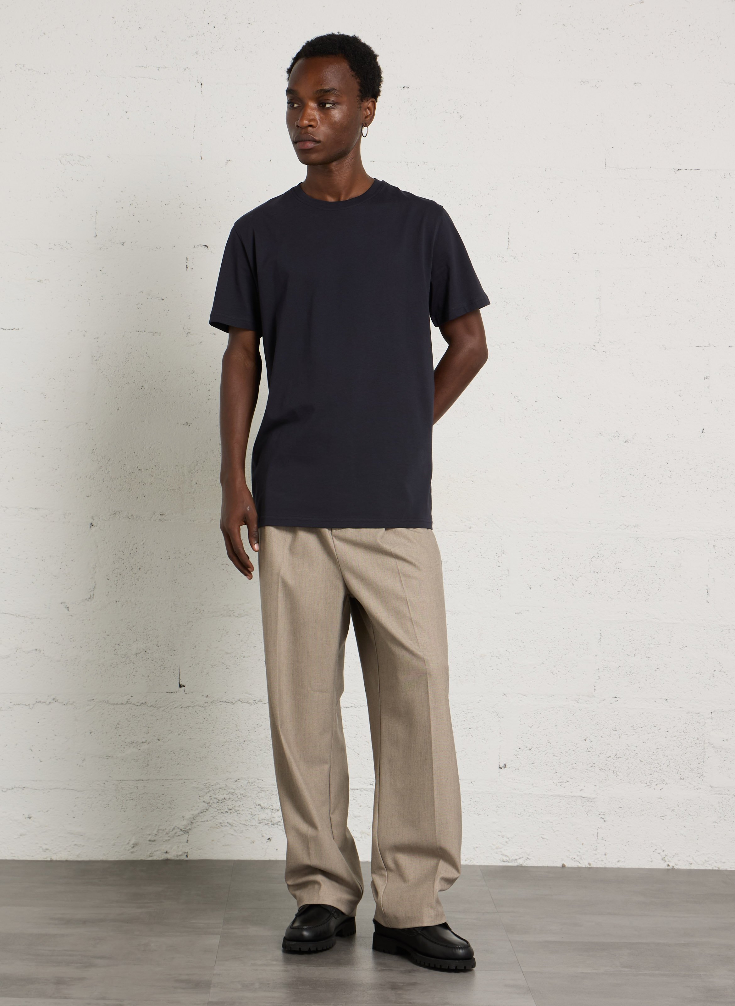 Tee-shirt col rond en coton bio LES DEUX Bleu